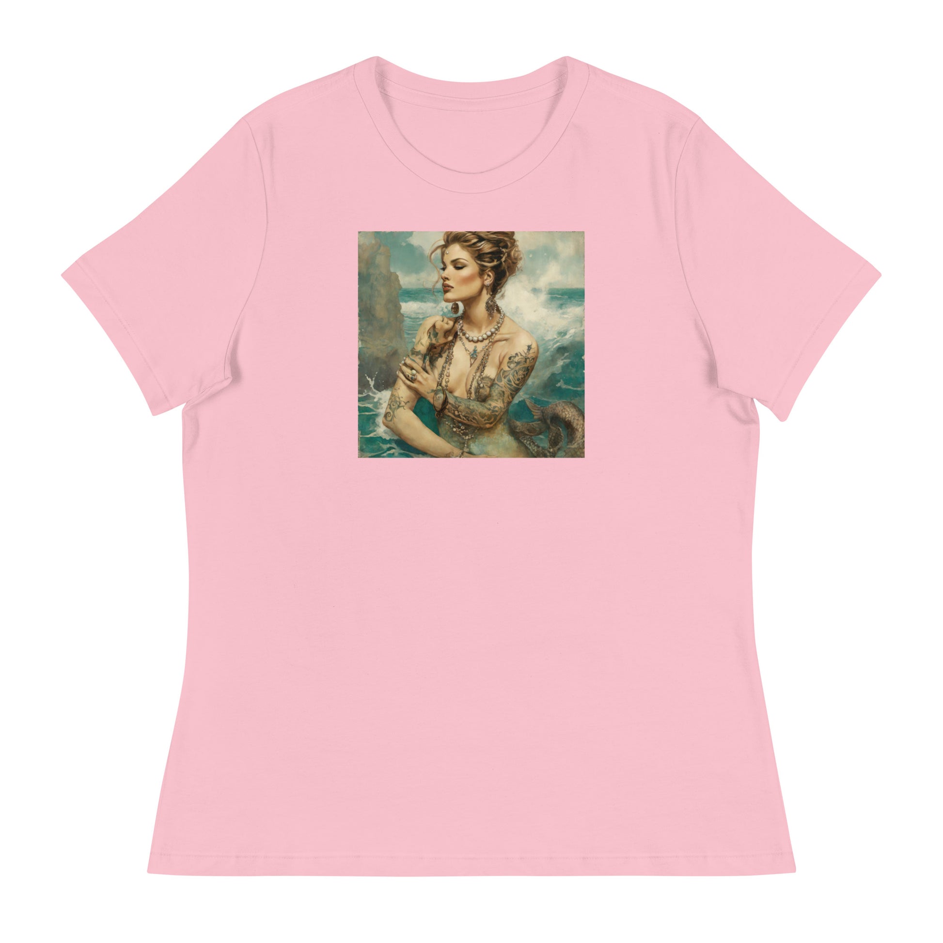 Mermaid with Tattoos Women's T-Shirt Pink