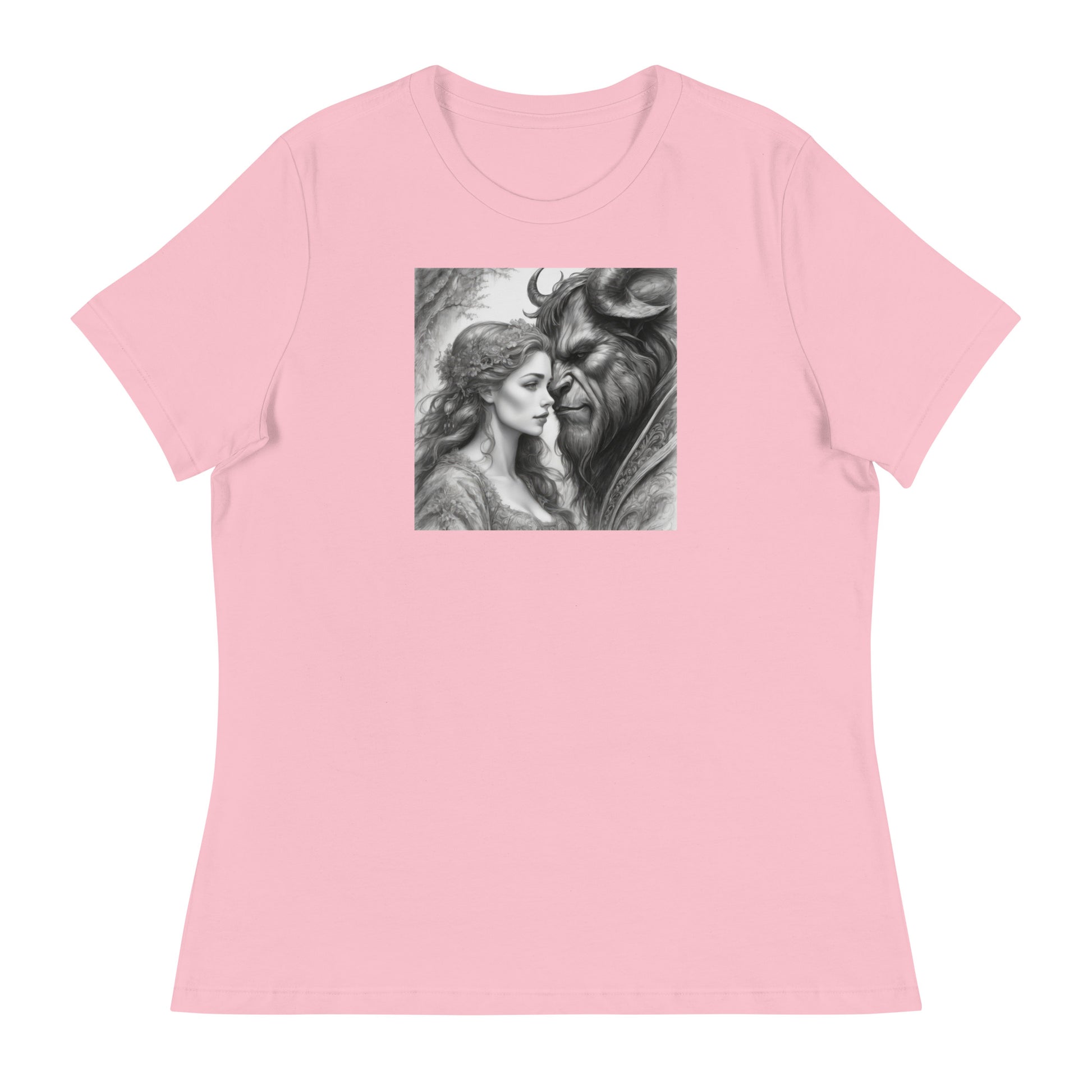 Beauty and the Beast Portrait Women's T-Shirt Pink