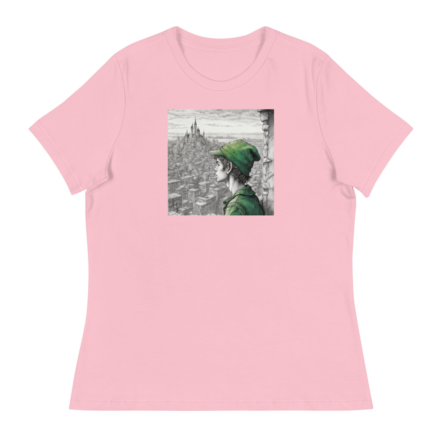 Peter Pan Overlooking the City Women's T-Shirt Pink