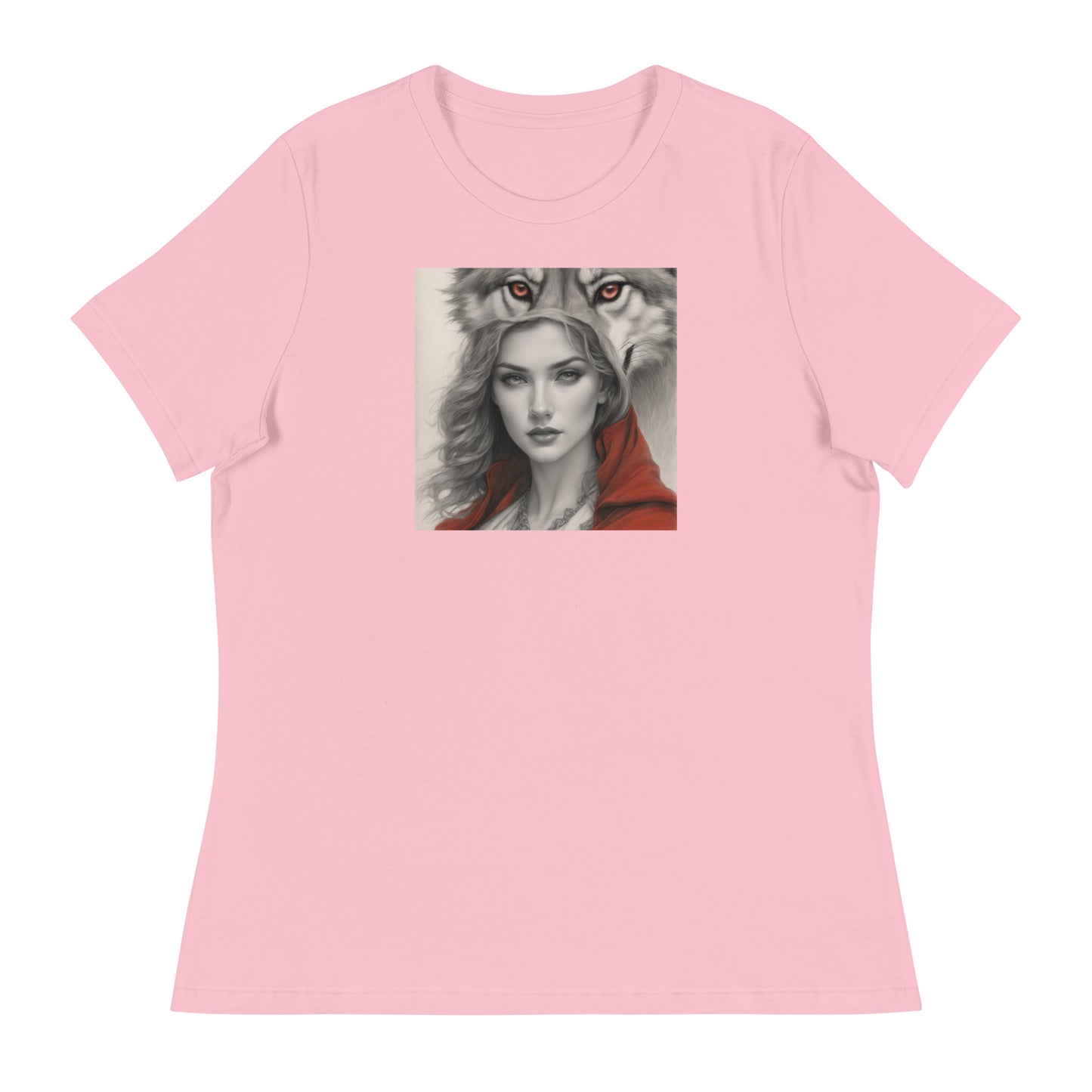 Mystique of the Wolf Women's T-Shirt Pink