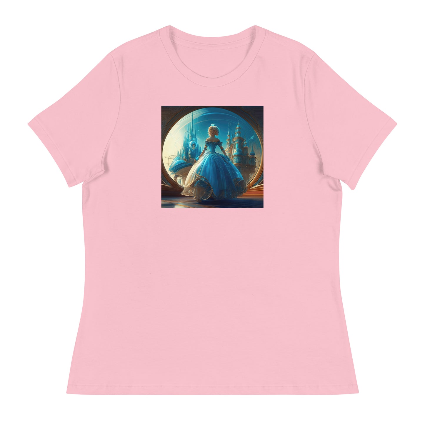 Princess Viewing the City Women's Fairy Tale T-Shirt Pink