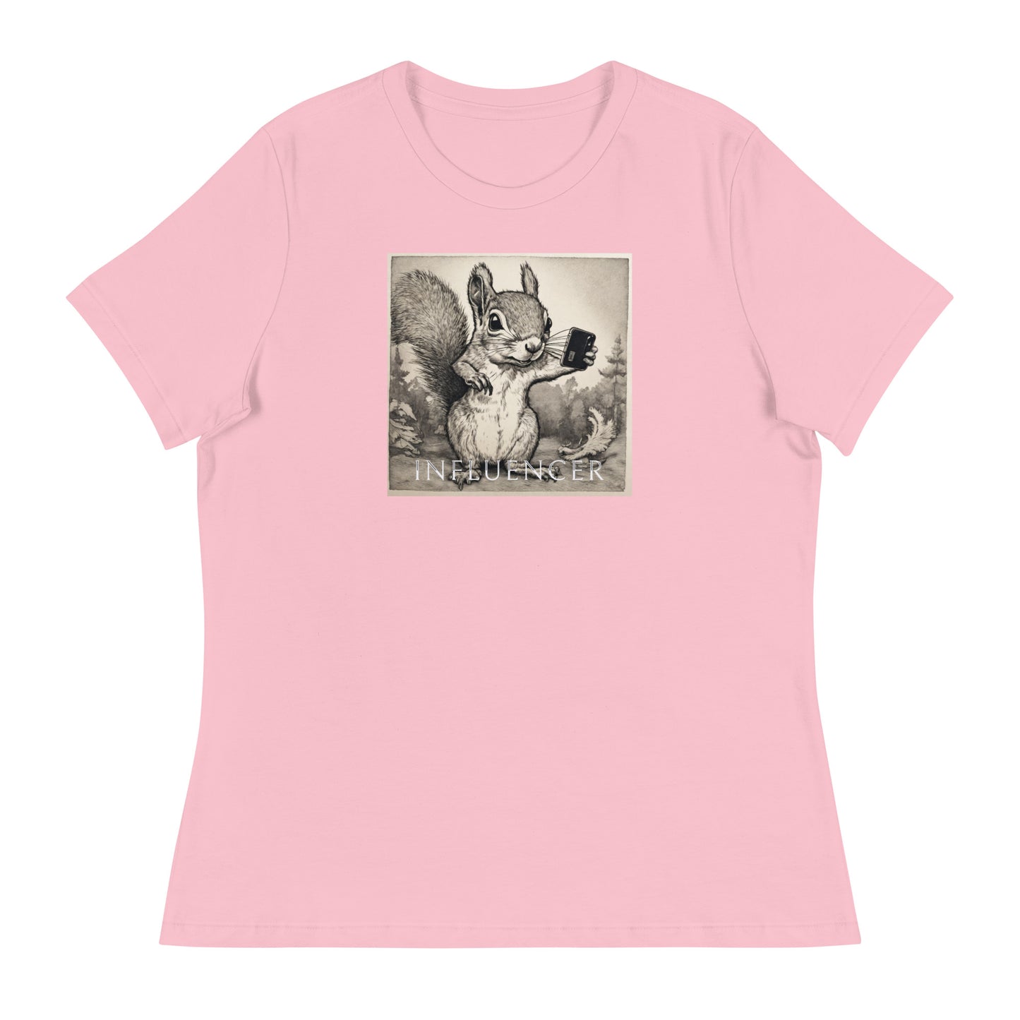 Squirrel Influencer Women's Funny Shirt Pink