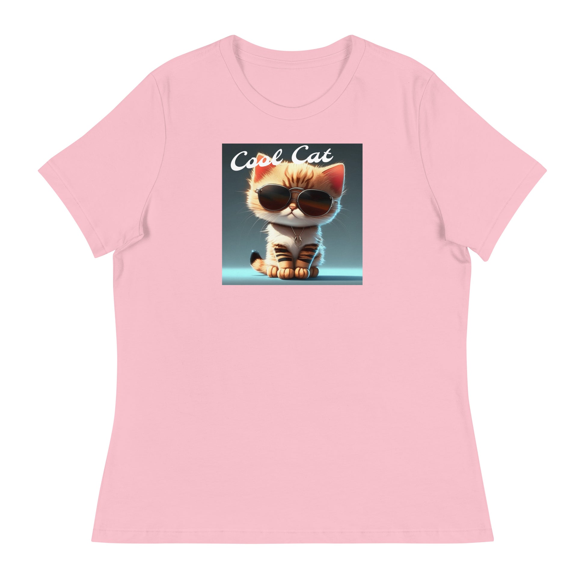 Cool Cat Women's Funny T-Shirt Pink