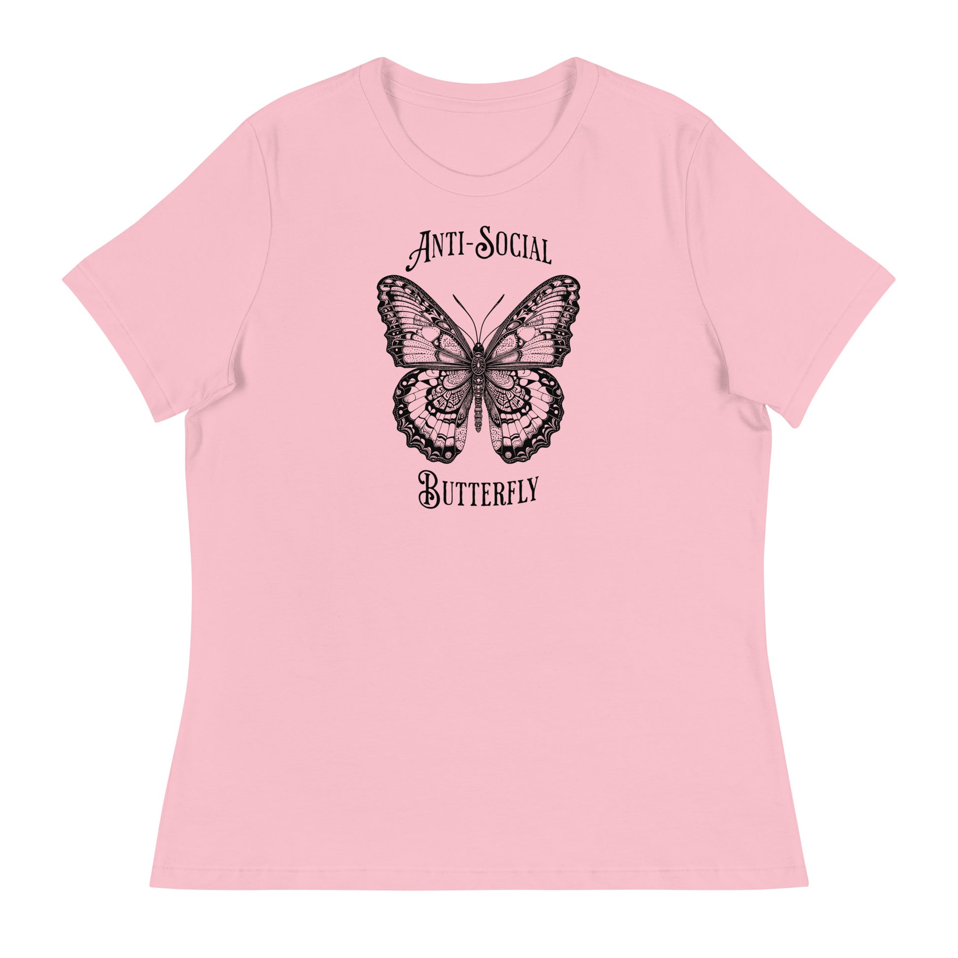 Anti-Social Butterfly Women's Funny T-Shirt Pink