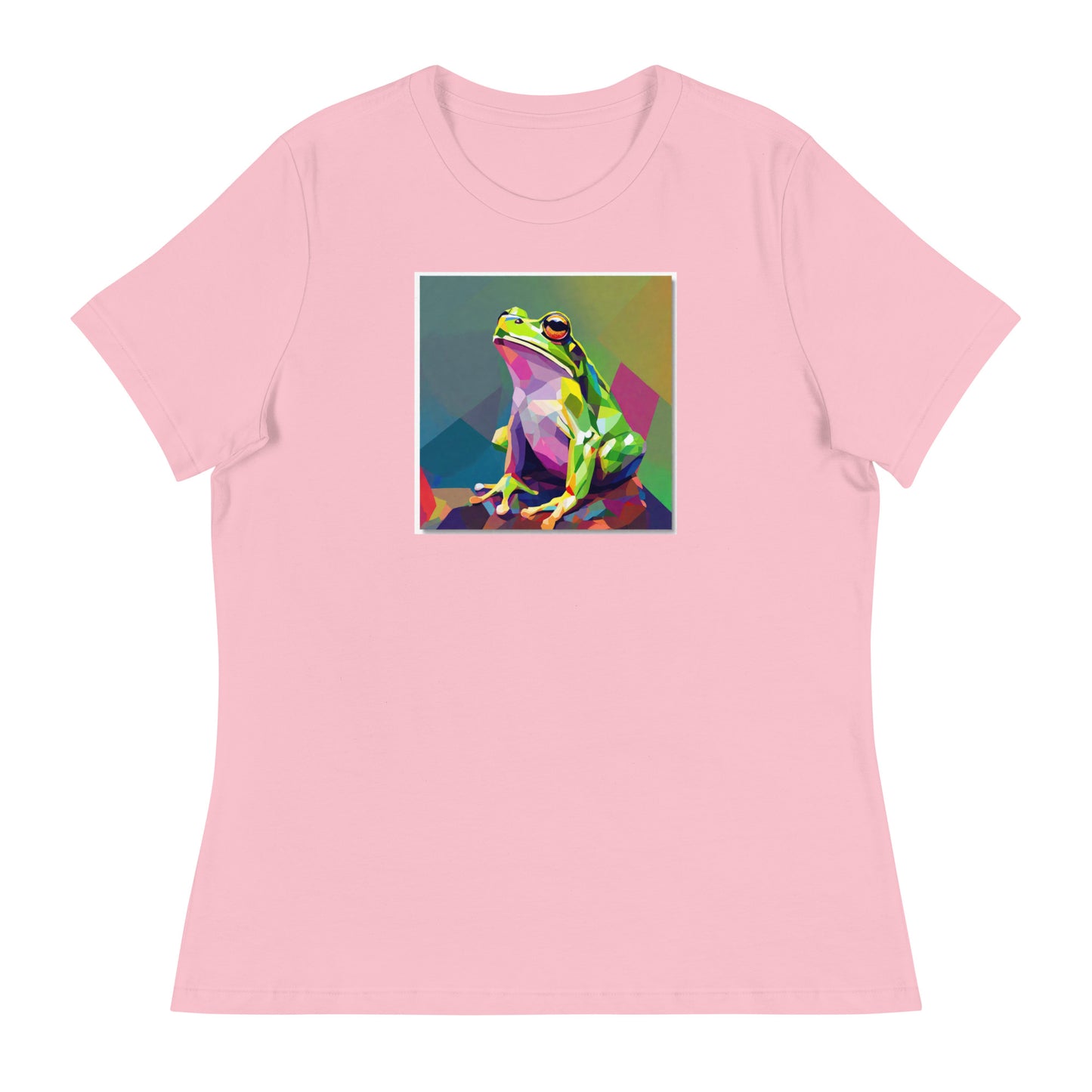 Geometric Frog Women's Animal T-Shirt Pink