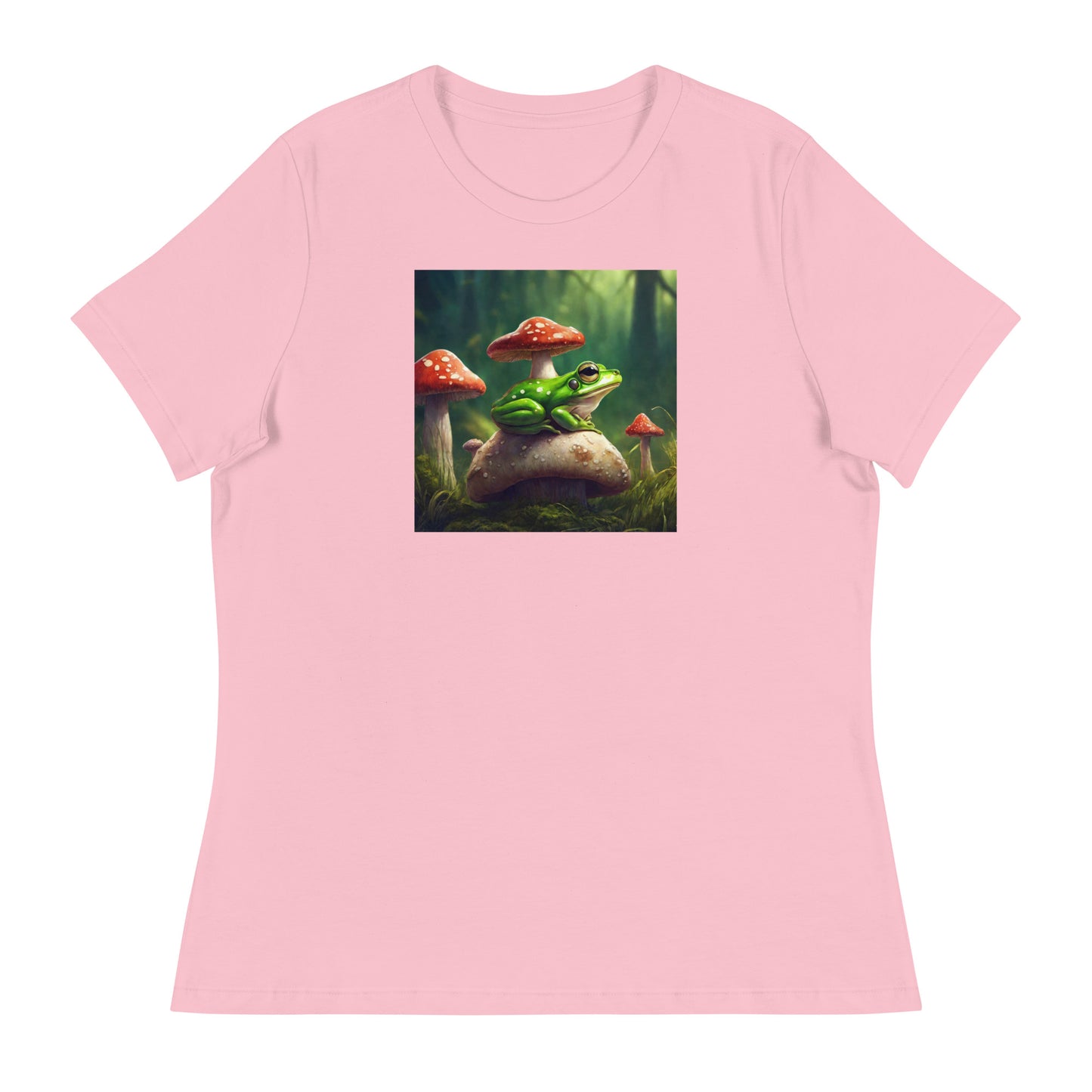 Frog & Mushrooms Women's Animal T-Shirt Pink