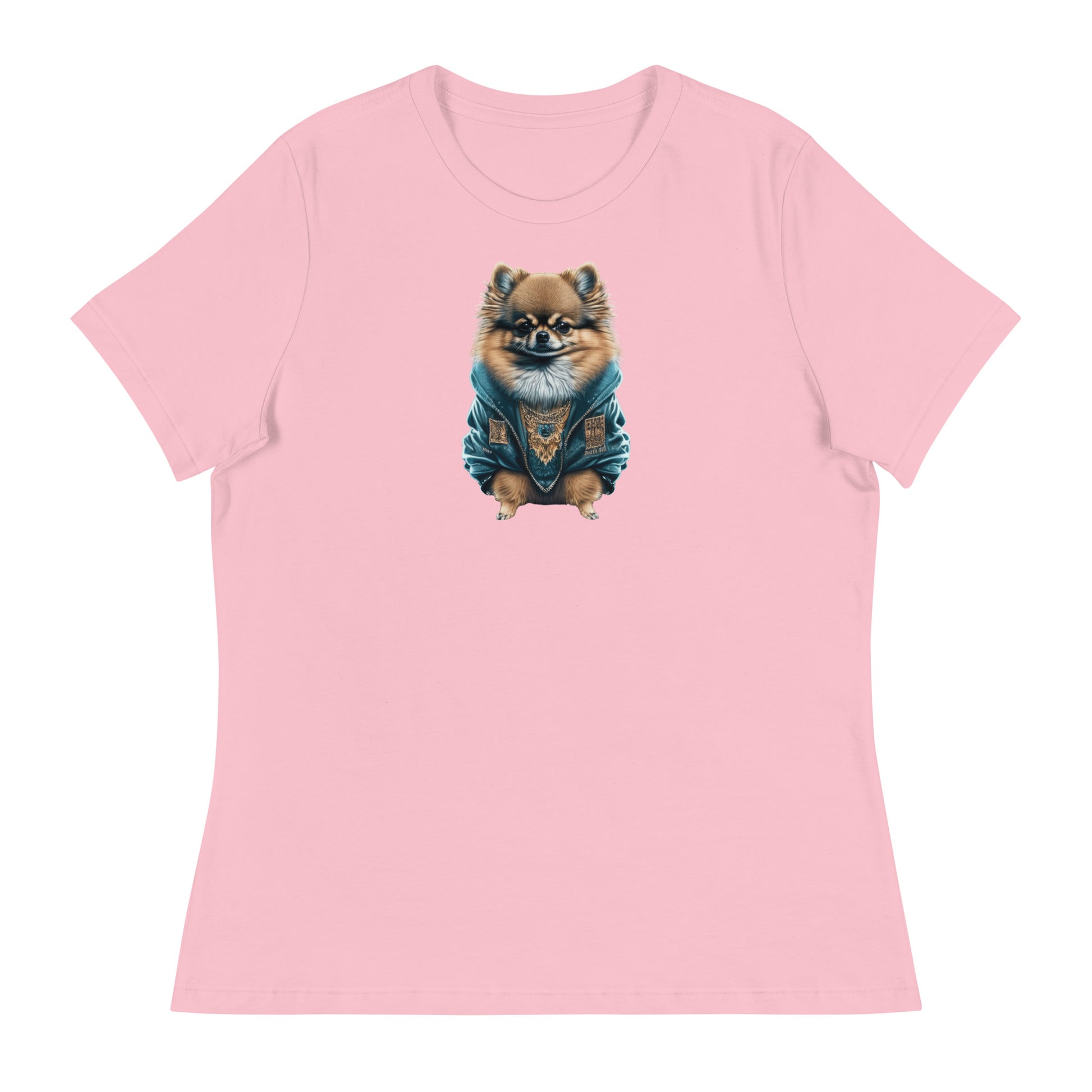 Fancy Pomeranian Women's Dog Lover T-Shirt Pink