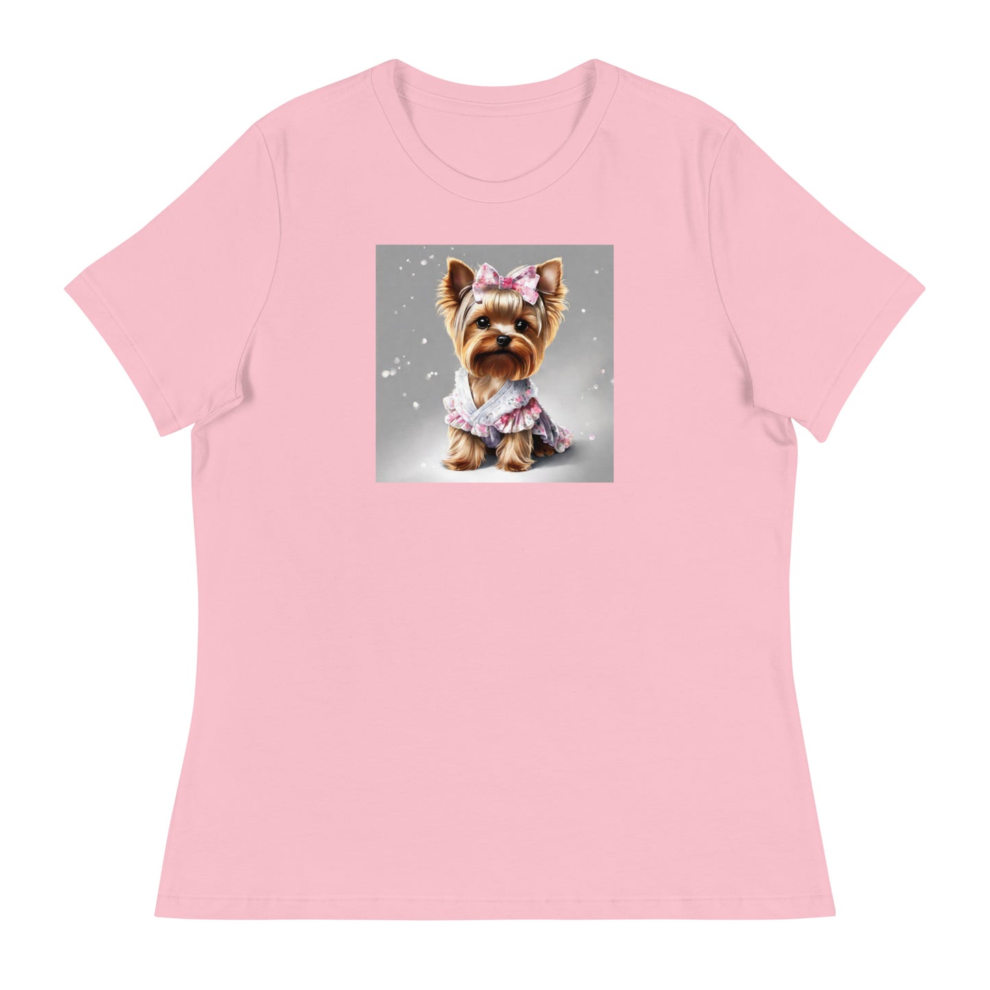 Yorkie Princess Women's Dog Lover T-Shirt Pink