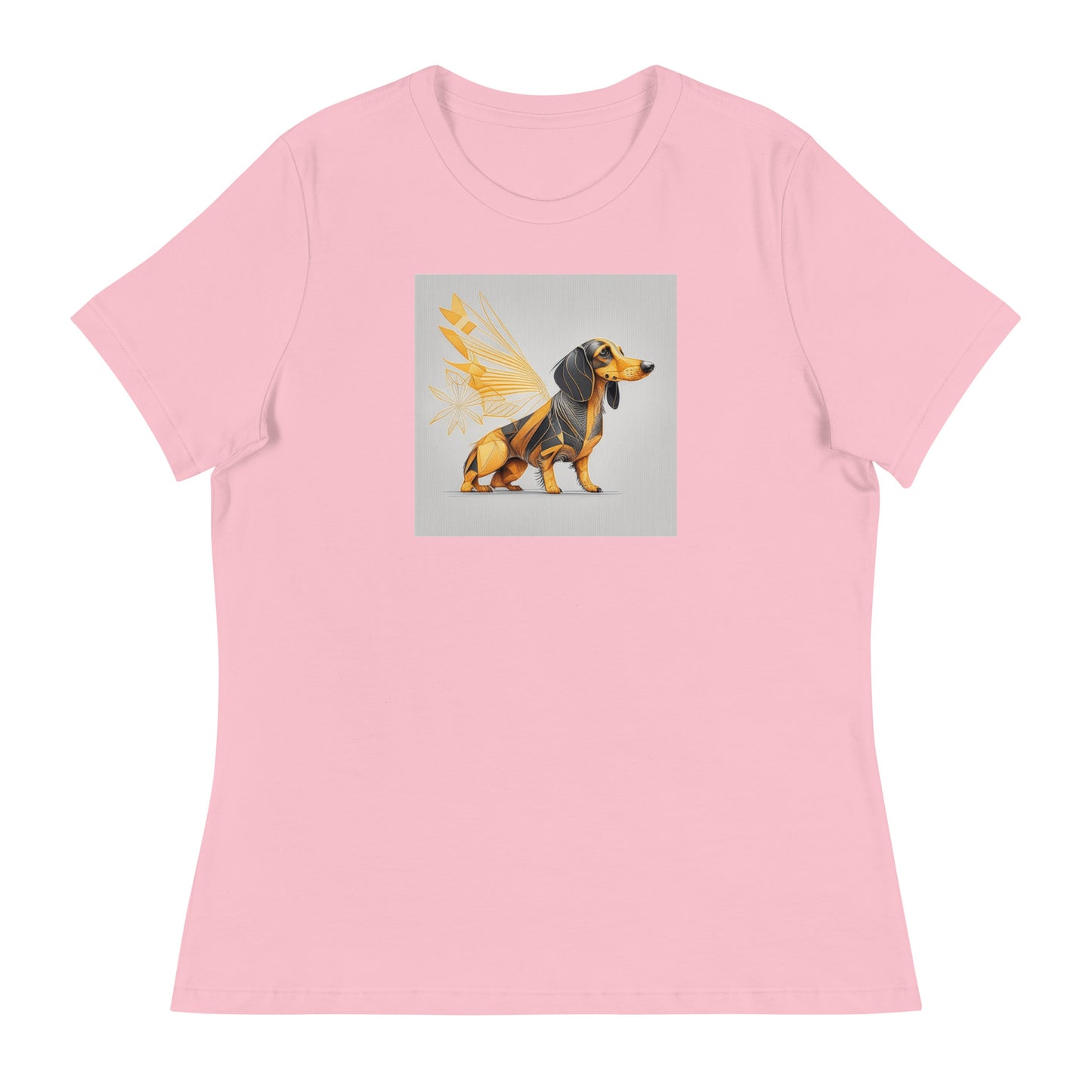 Dachshund with Wings Women's Dog Lover T-Shirt Pink