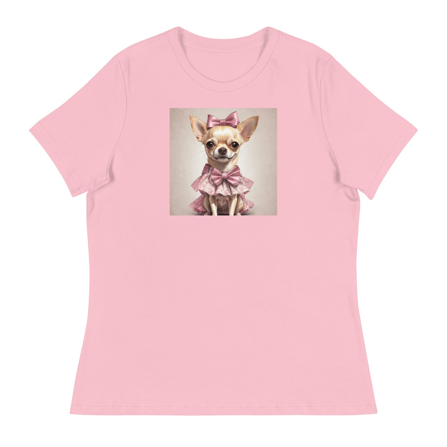 Chihuahua in Pink Dress Women's Dog Lover T-Shirt Pink