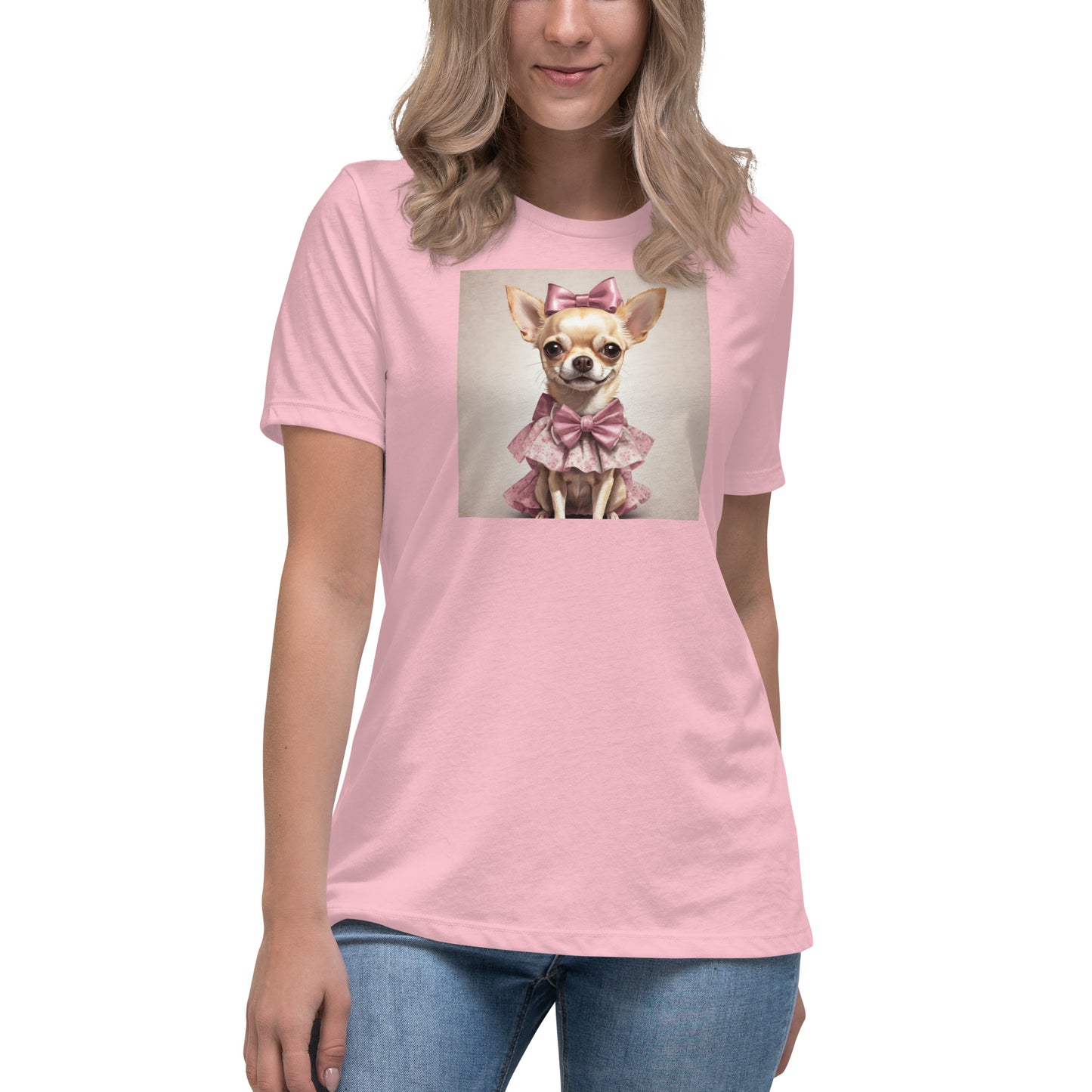 Chihuahua in Pink Dress Women's Dog Lover T-Shirt