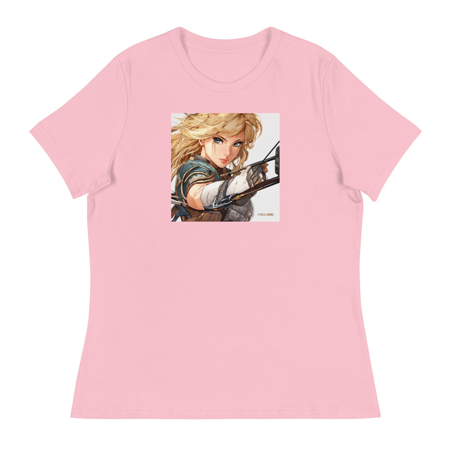 Fierce Shieldmaiden Women's Anime T-Shirt Pink