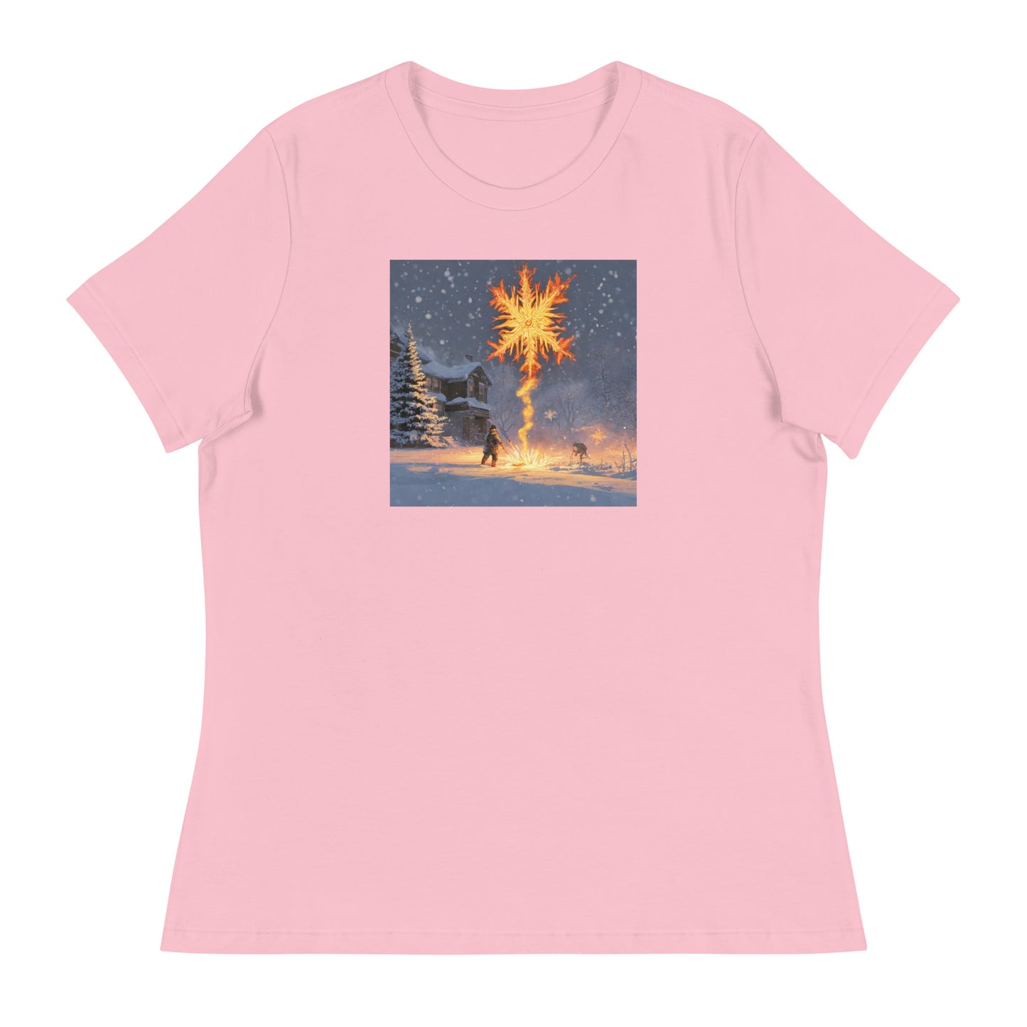 Fire from Ice Snowflake Women's Anime T-Shirt Pink