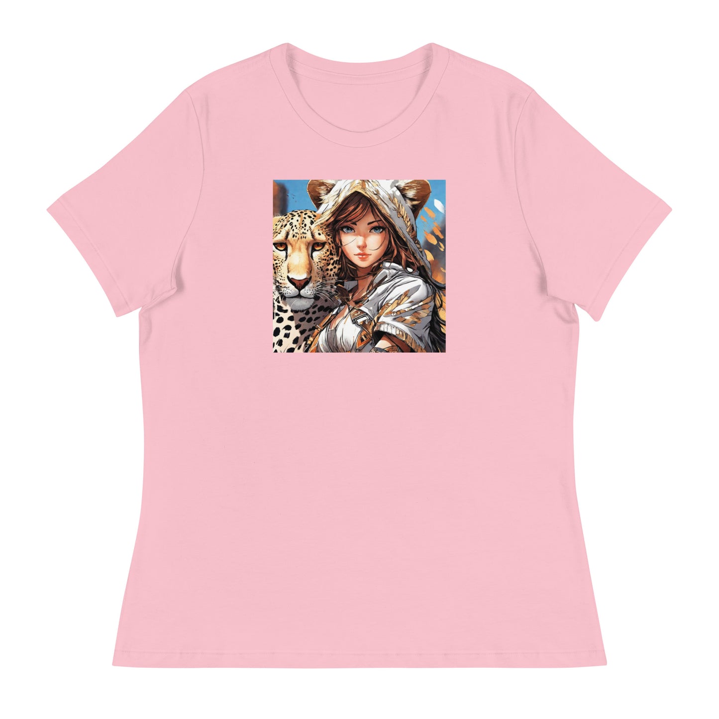 Leopard Queen Women's Anime T-Shirt Pink