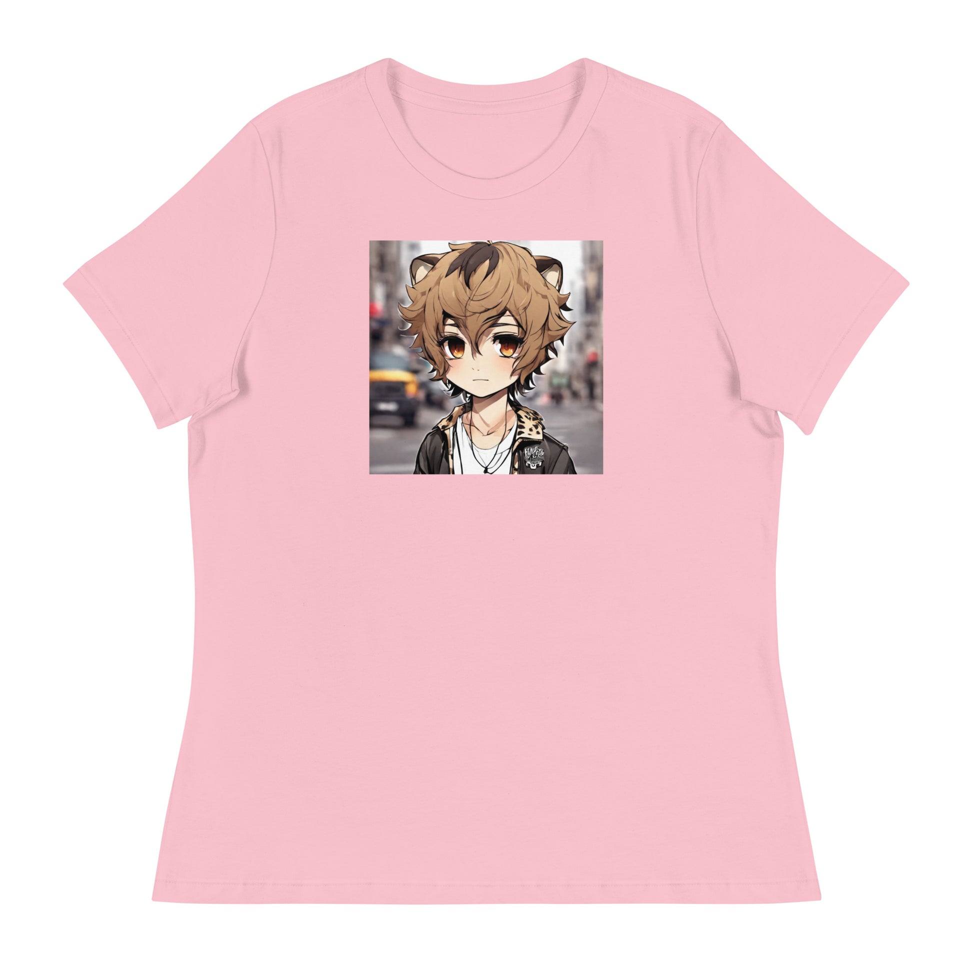 Leopard Boy Women's Anime T-Shirt Pink