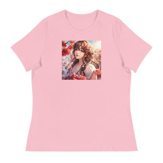 Graceful & Lovely Women's Anime T-Shirt Pink