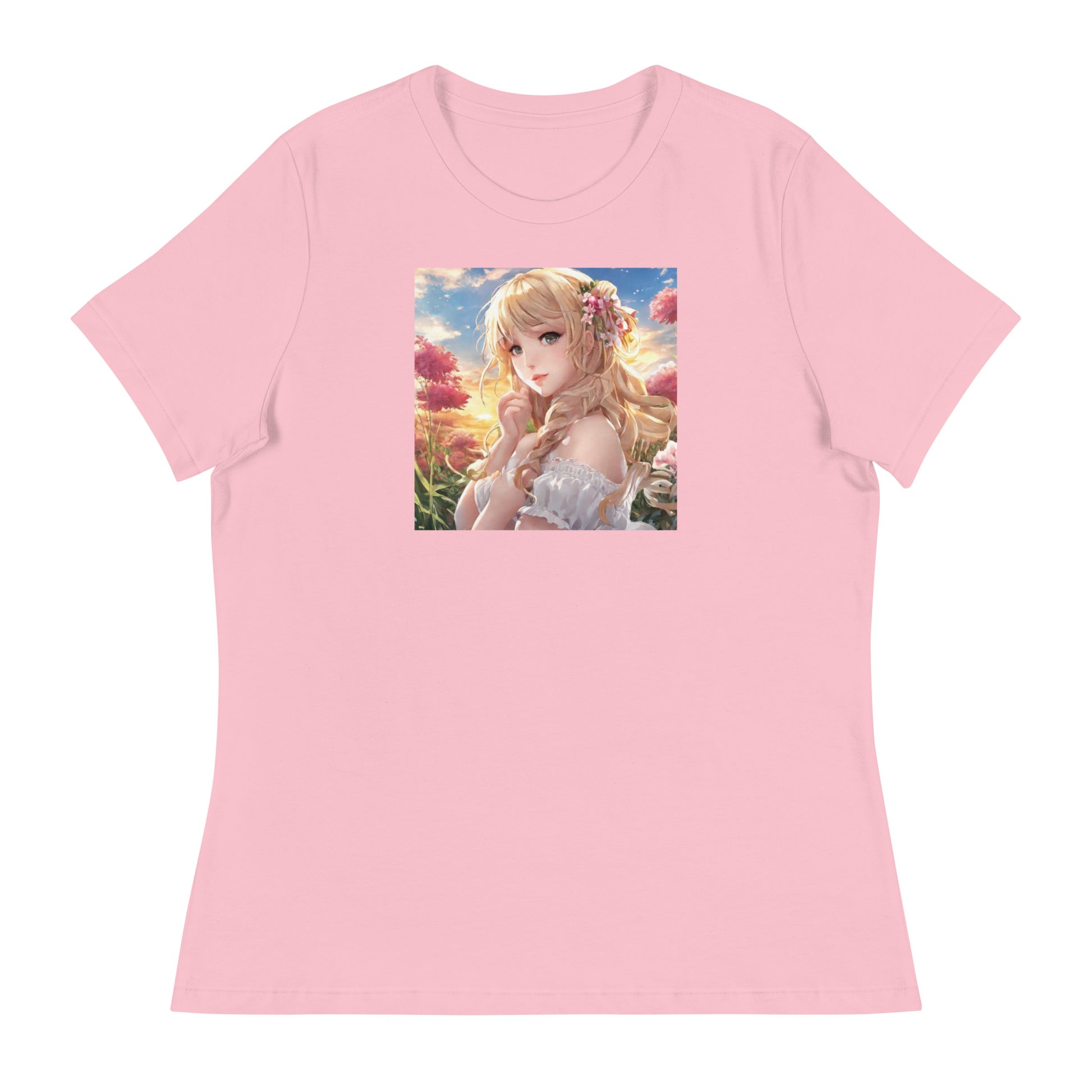 Timeless Beauty Women's Anime T-Shirt Pink