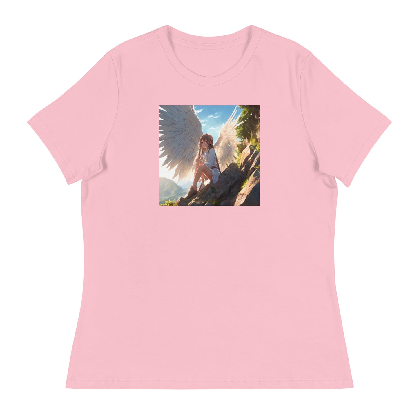 Beautiful Angel Women's Anime T-Shirt Pink