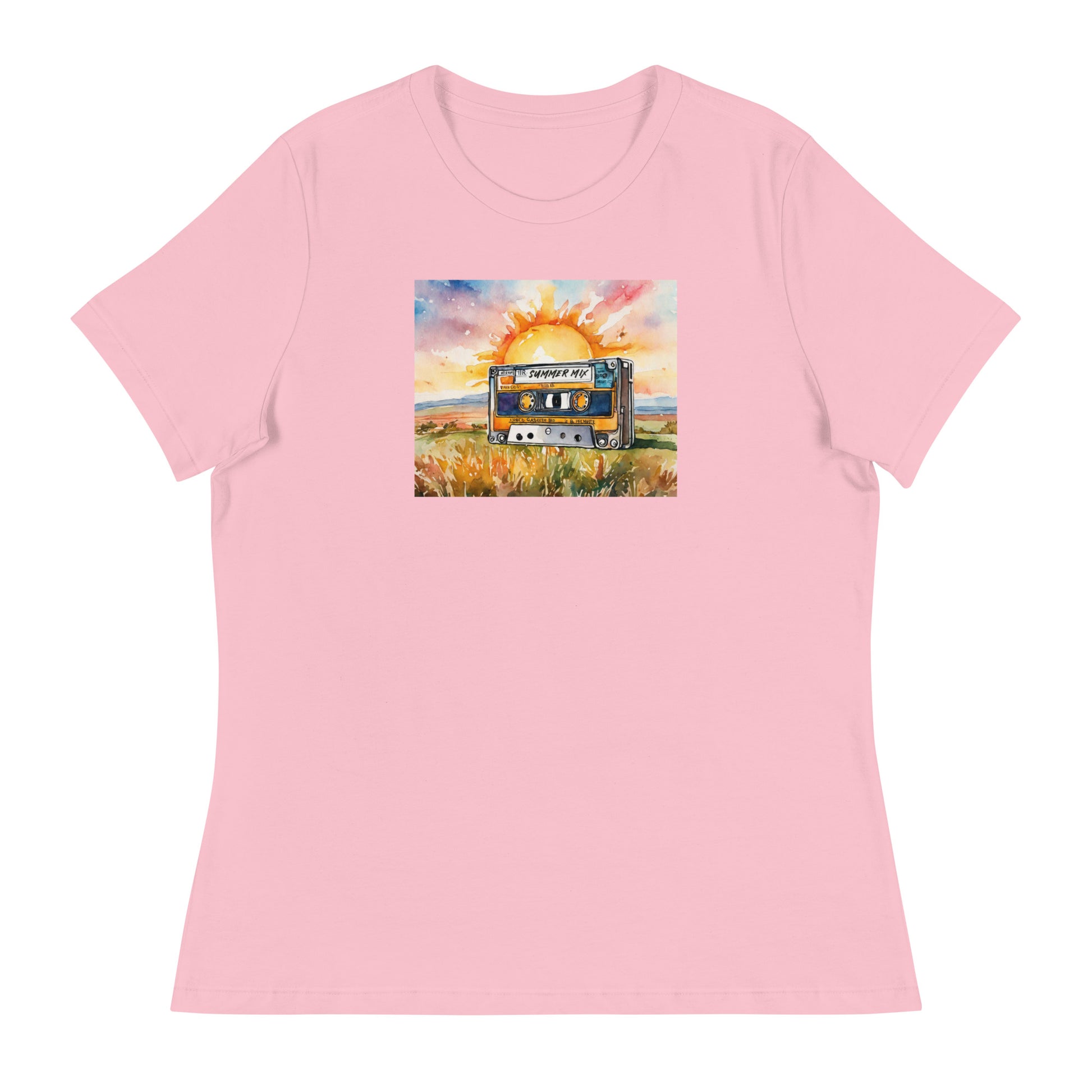 1980s Mix Tape Women's Nostalgic T-Shirt Pink