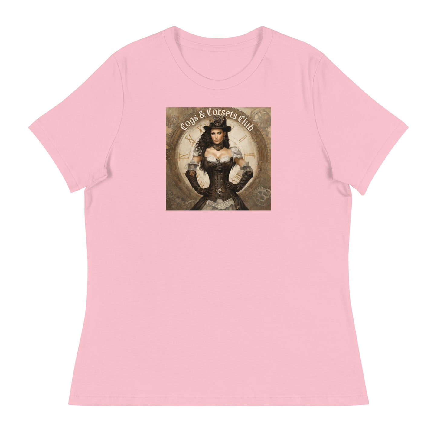 Cogs & Corsets Club Women's Steampunk T-Shirt Pink