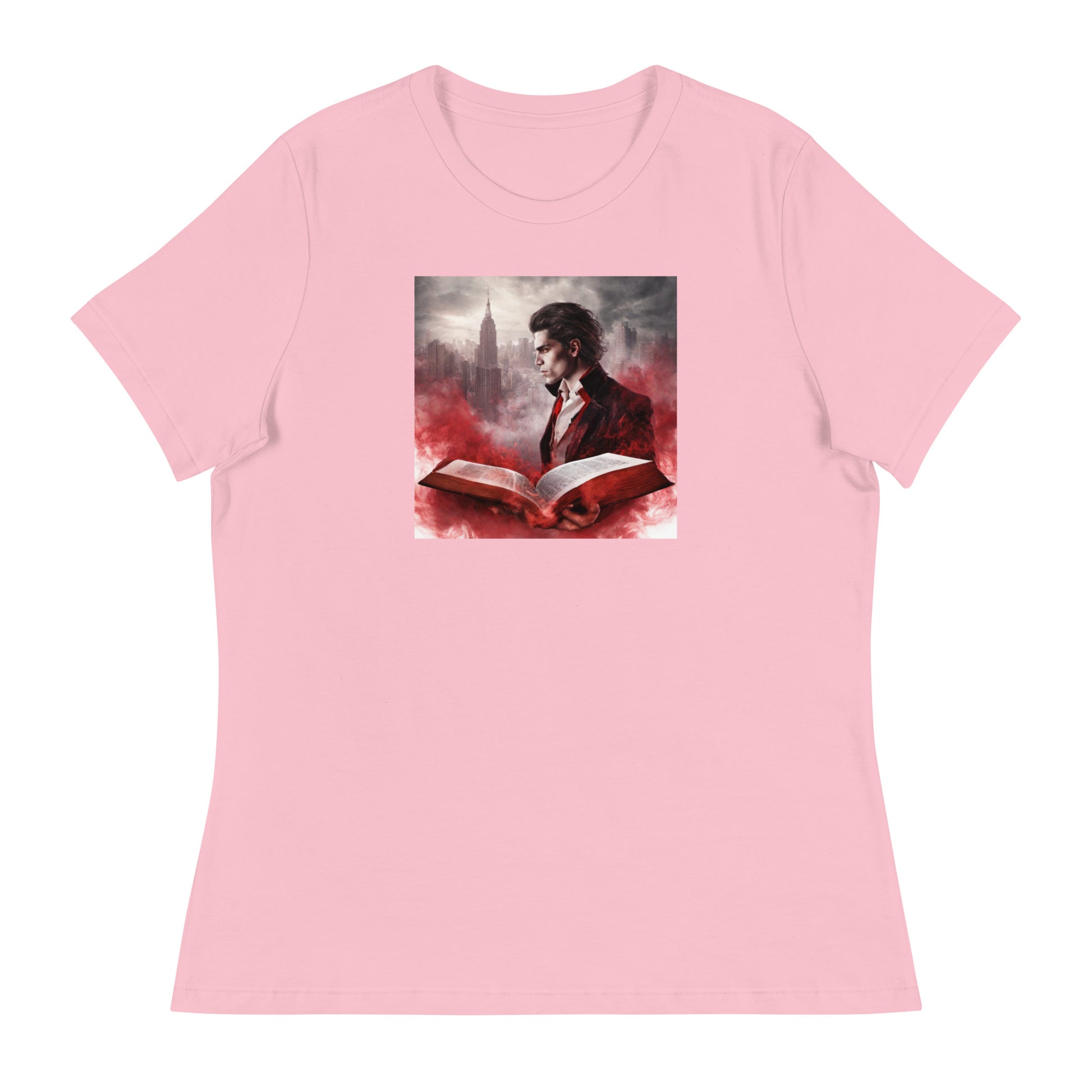 Women's Vampire Book Fan T-Shirt Pink