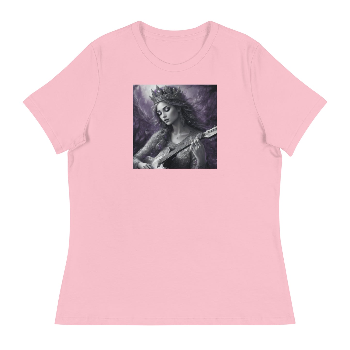 Princess Woman Playing the Guitar T-Shirt Pink