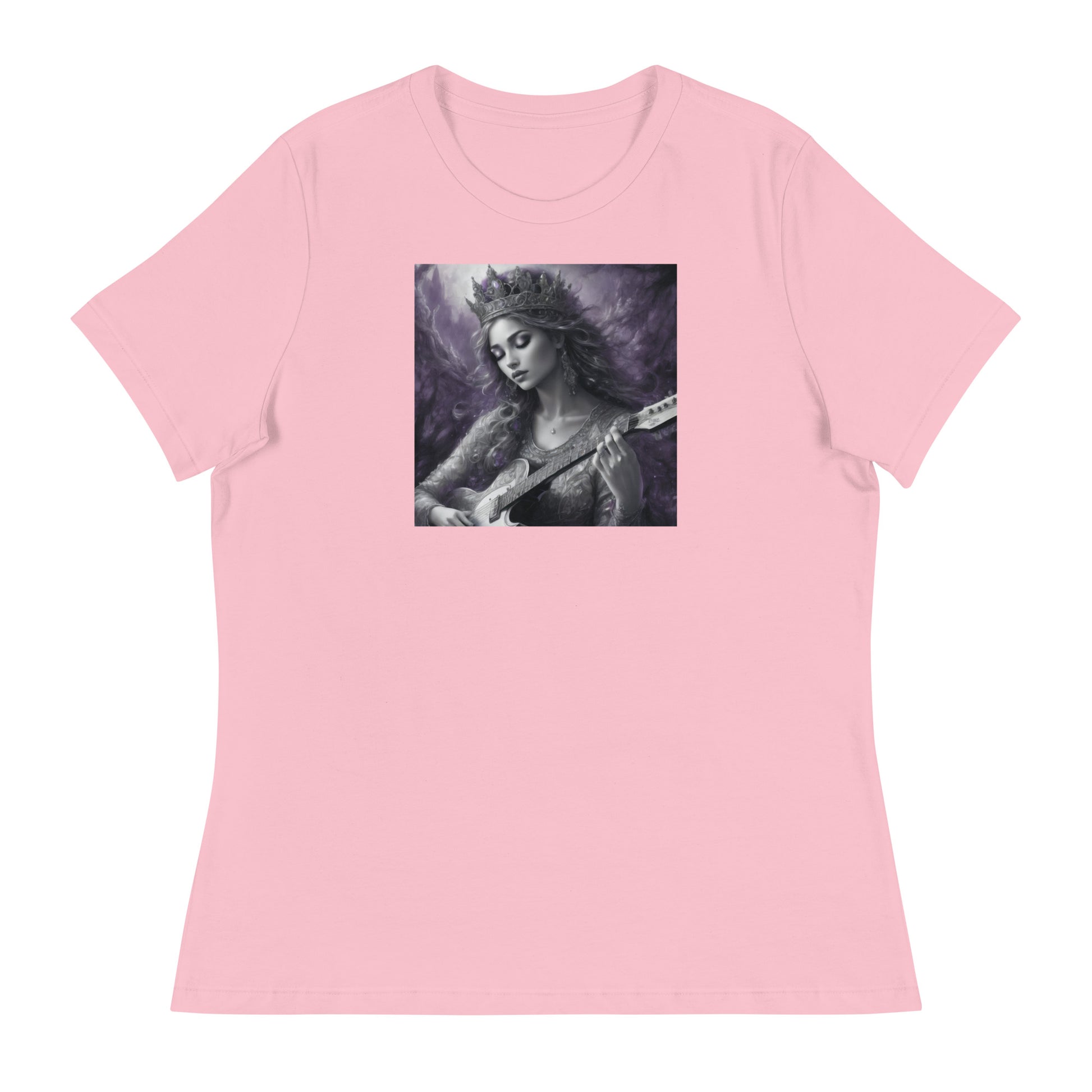 Princess Woman Playing the Guitar T-Shirt Pink