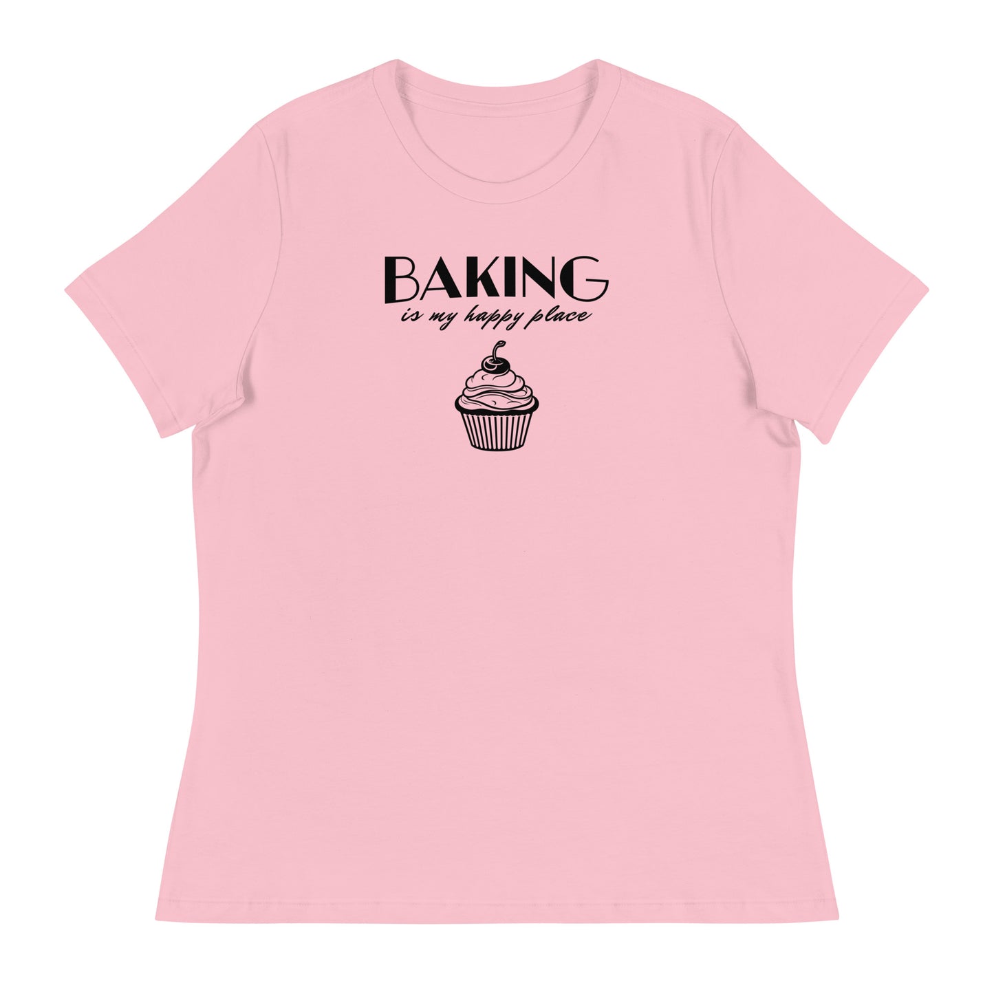 Women's Baking is my Happy Place T-Shirt Pink