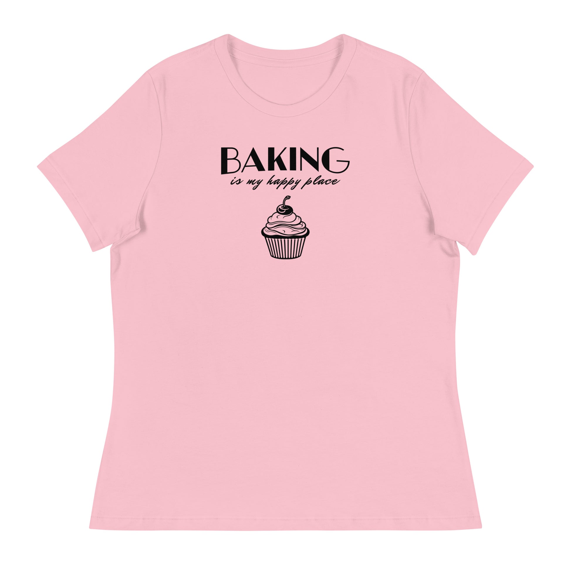 Women's Baking is my Happy Place T-Shirt Pink