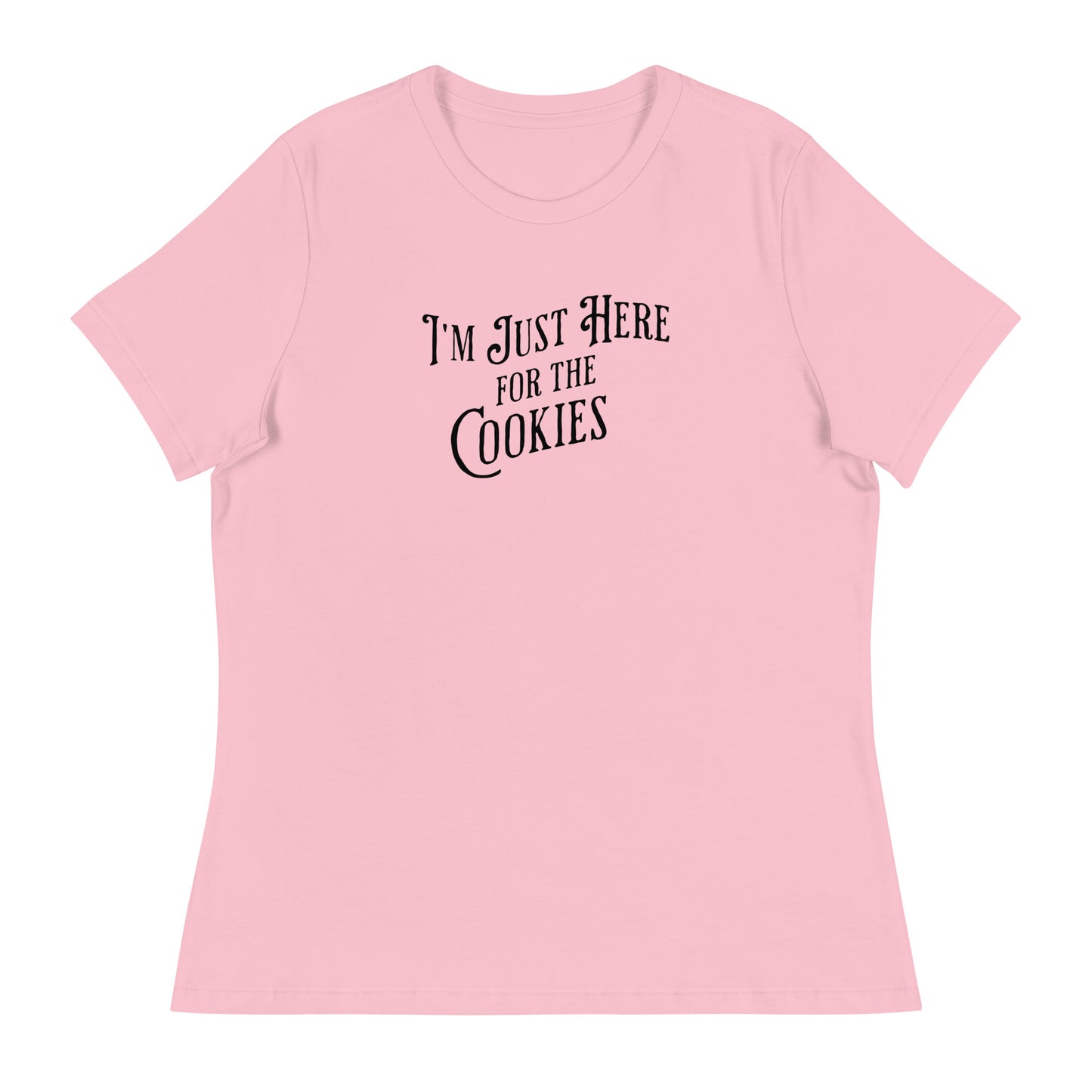 I'm Just Here for the Cookies Women's Christmas T-Shirt Pink