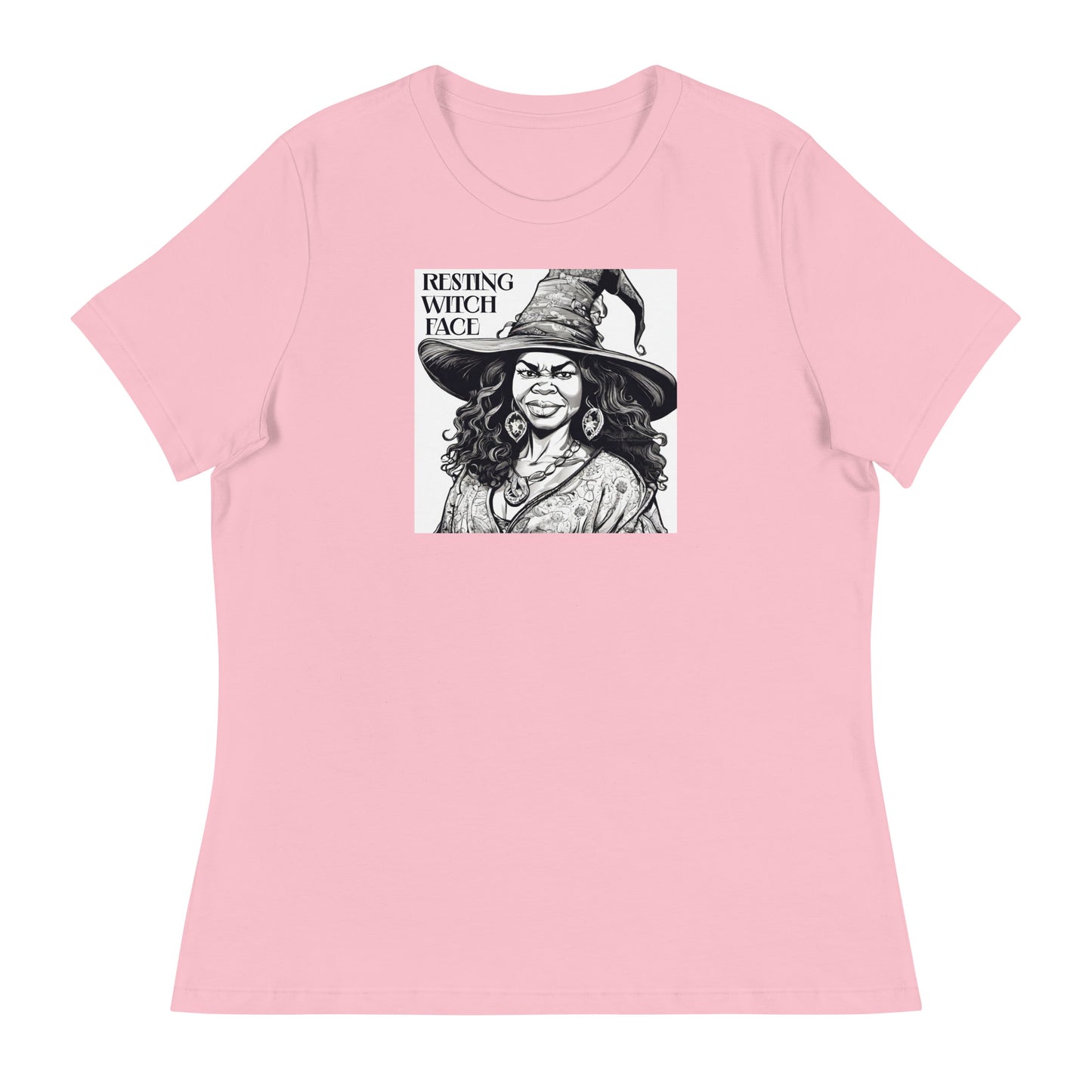 Resting Witch Face Women's Halloween T-Shirt Pink