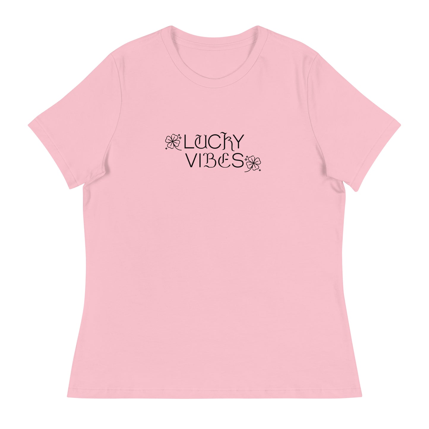 Lucky Vibes Women's St Patrick's Day T-Shirt Pink