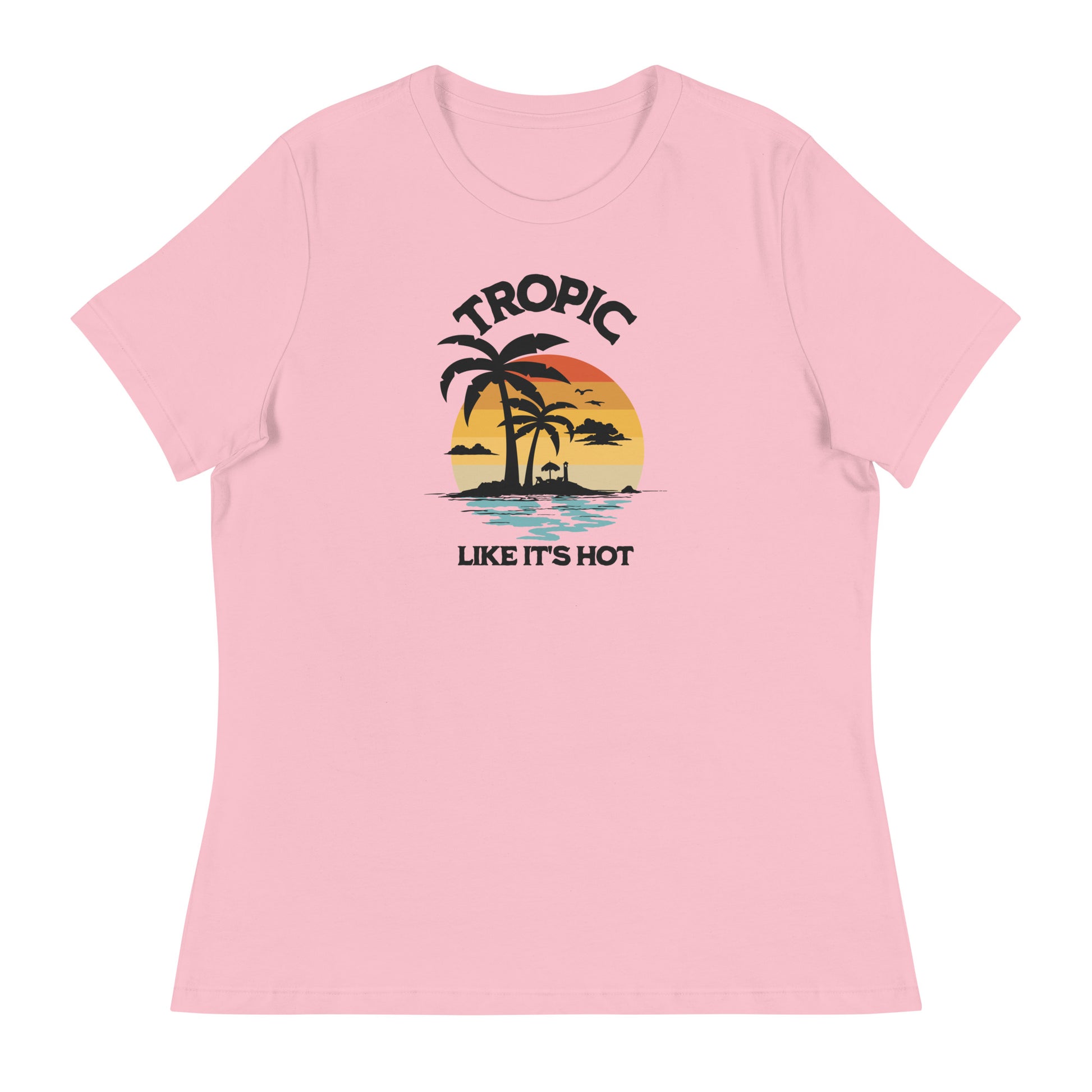 Tropic Like It's Hot Women's Summer T-Shirt Pink