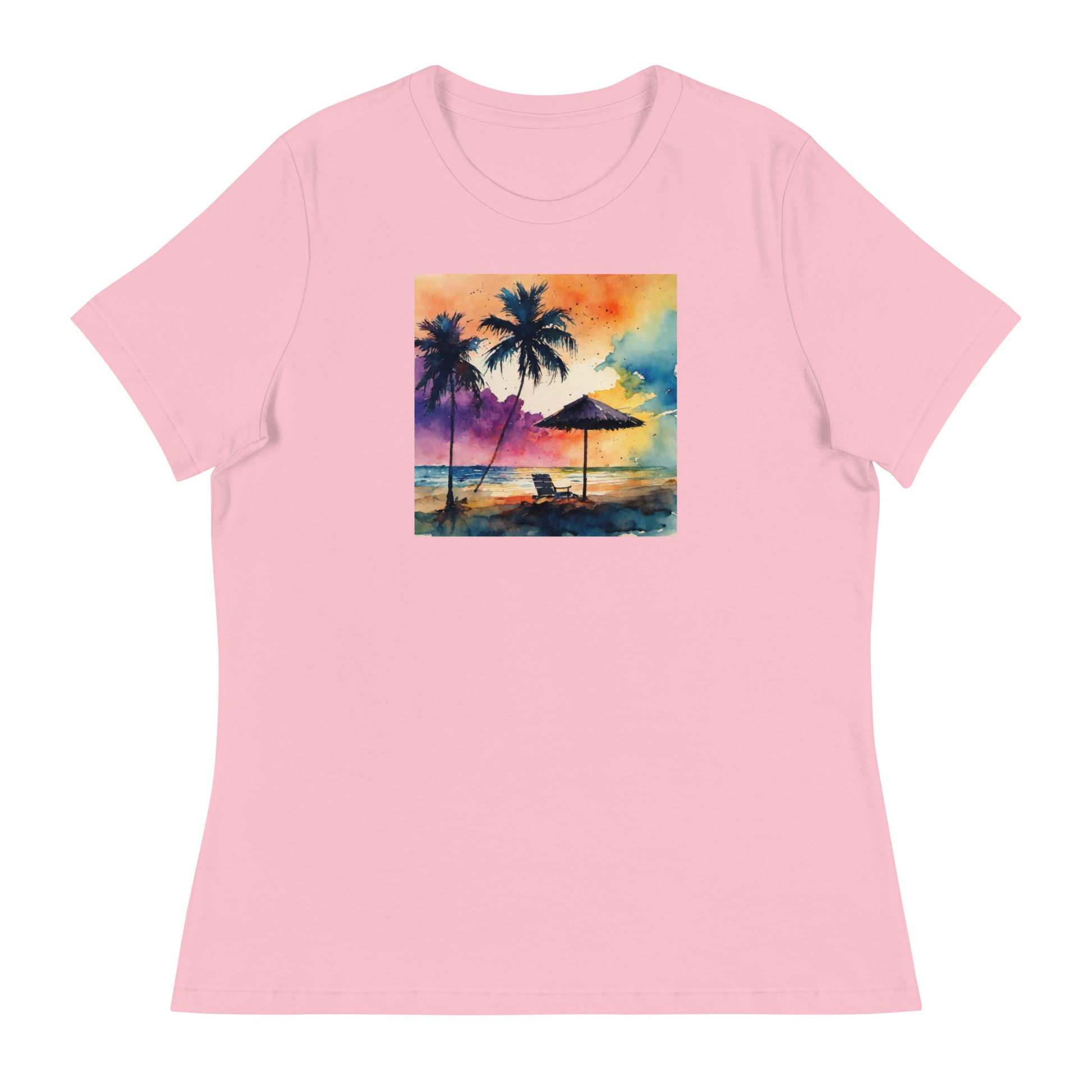 Beautiful Summer Paradise Women's Beach T-Shirt Pink