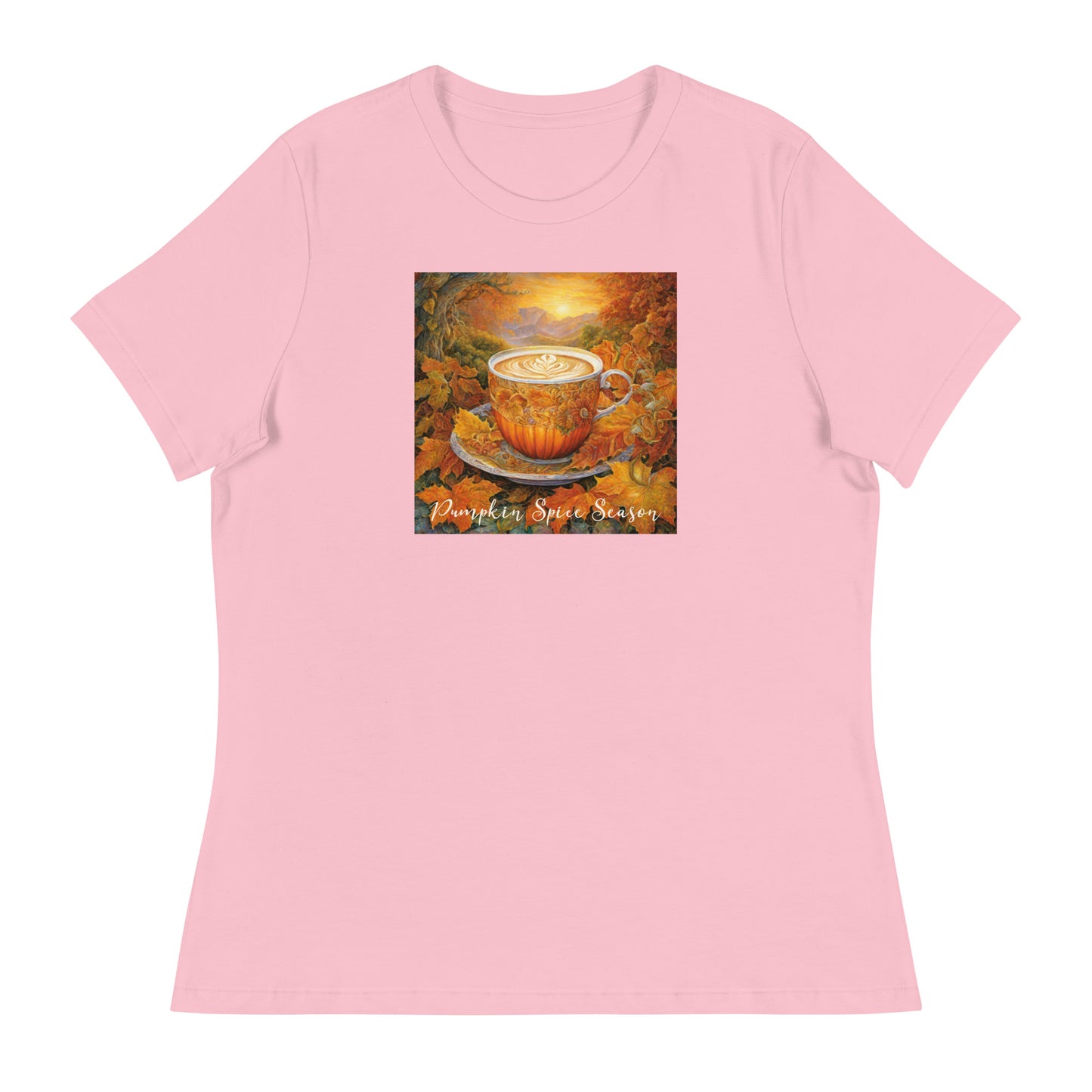 Pumpkin Spice Season Women's Autumn T-Shirt Pink