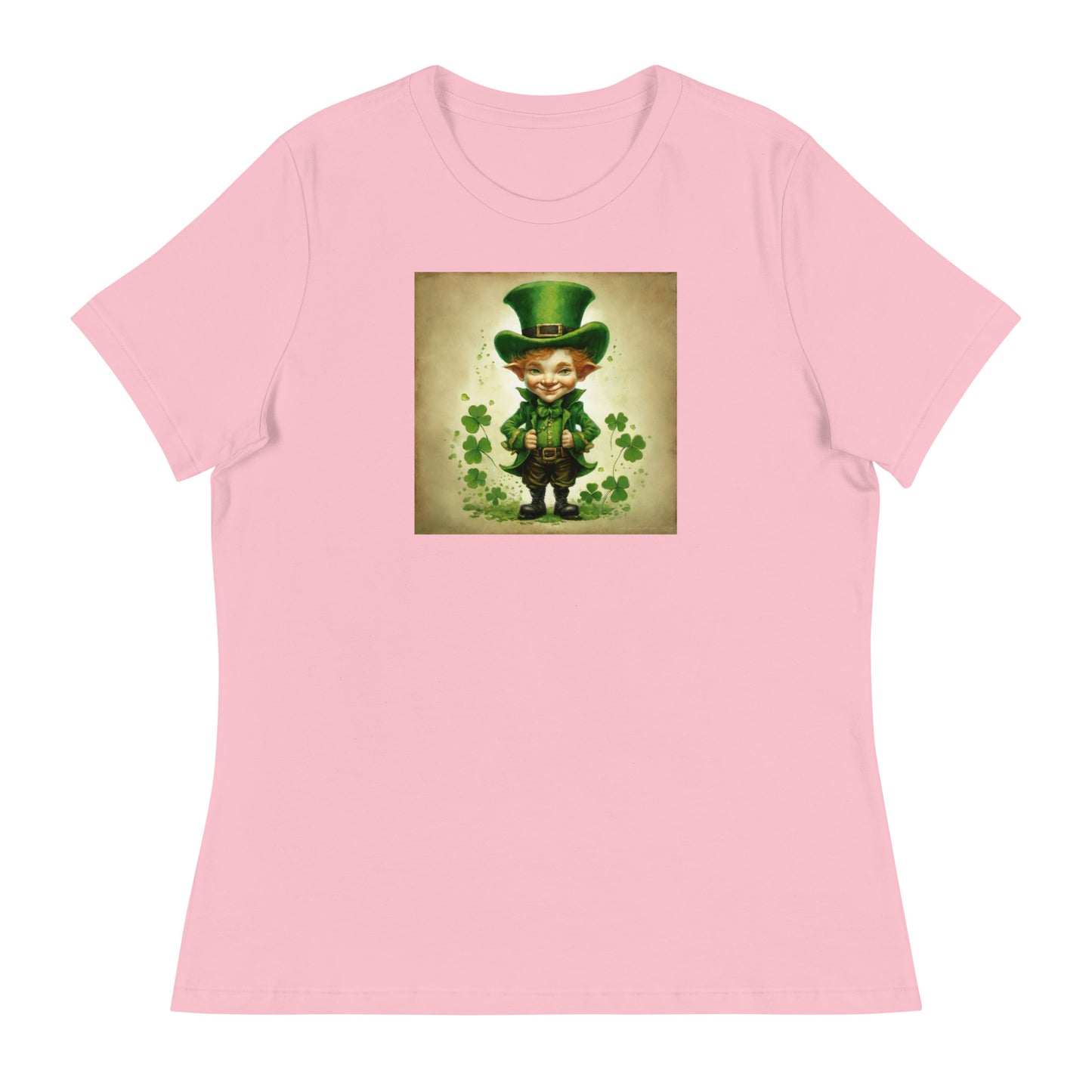 Cute Leprechaun Women's St Patrick's Day T-Shirt Pink