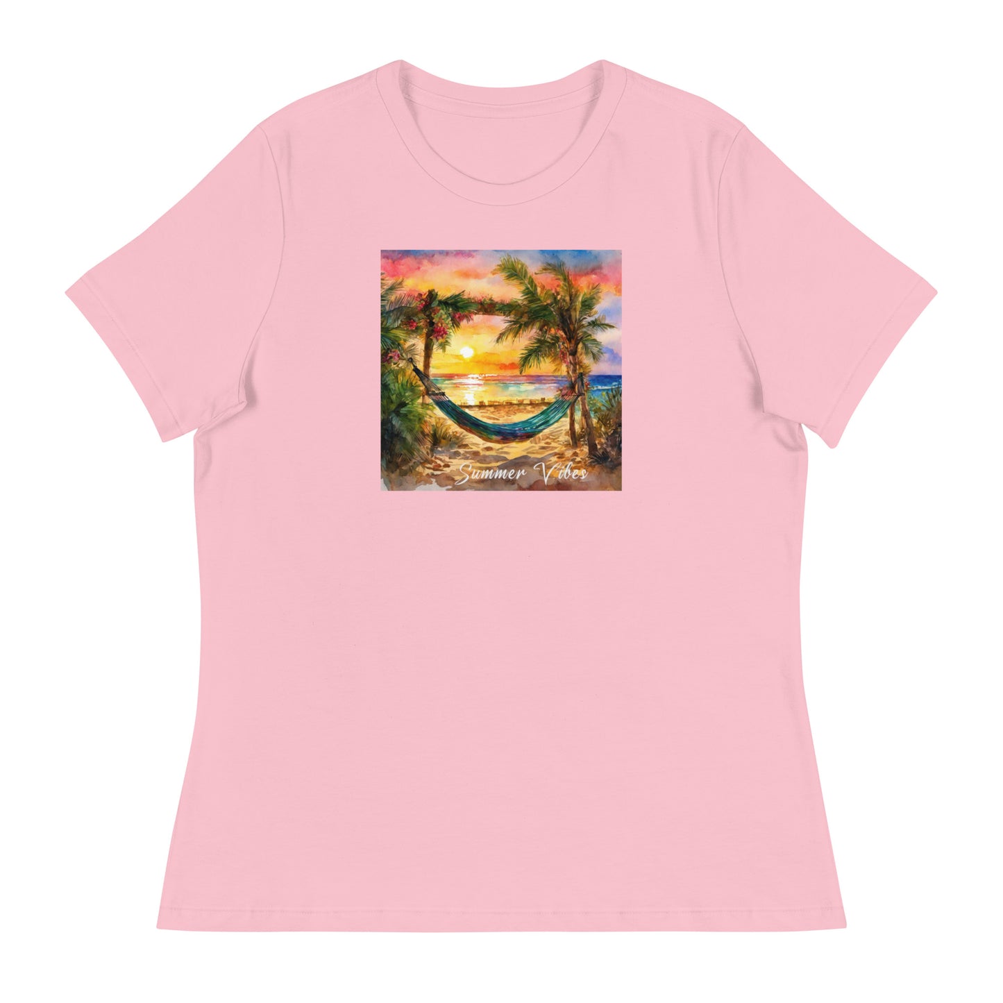 Summer Vibes Women's Beach T-Shirt Pink