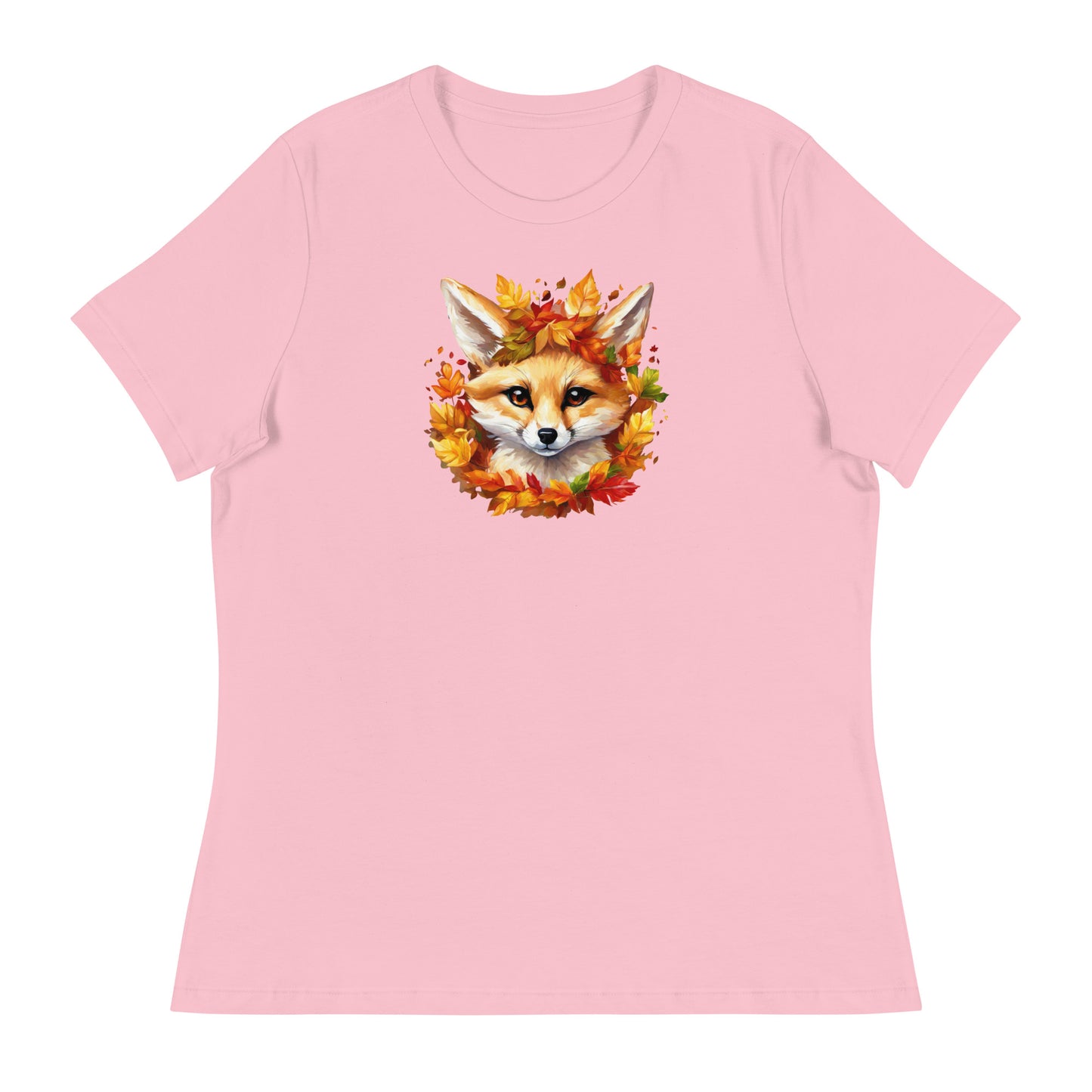 Autumn Fennec Fox Women's Fall T-Shirt Pink