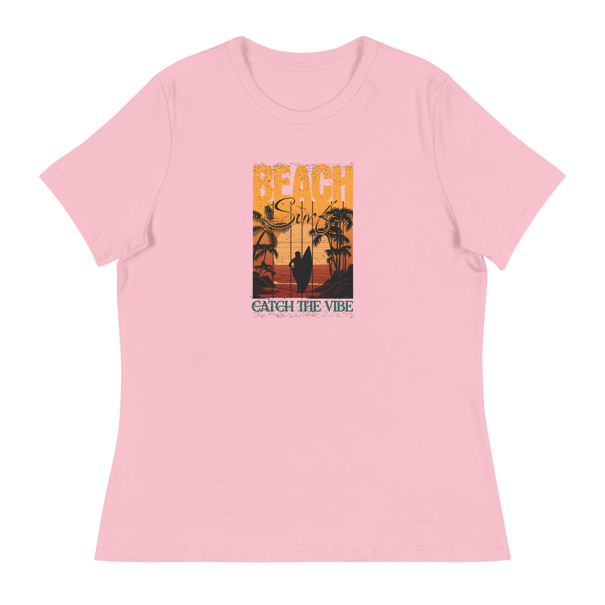 Catch the Vibe Surfing Women's T-Shirt Pink