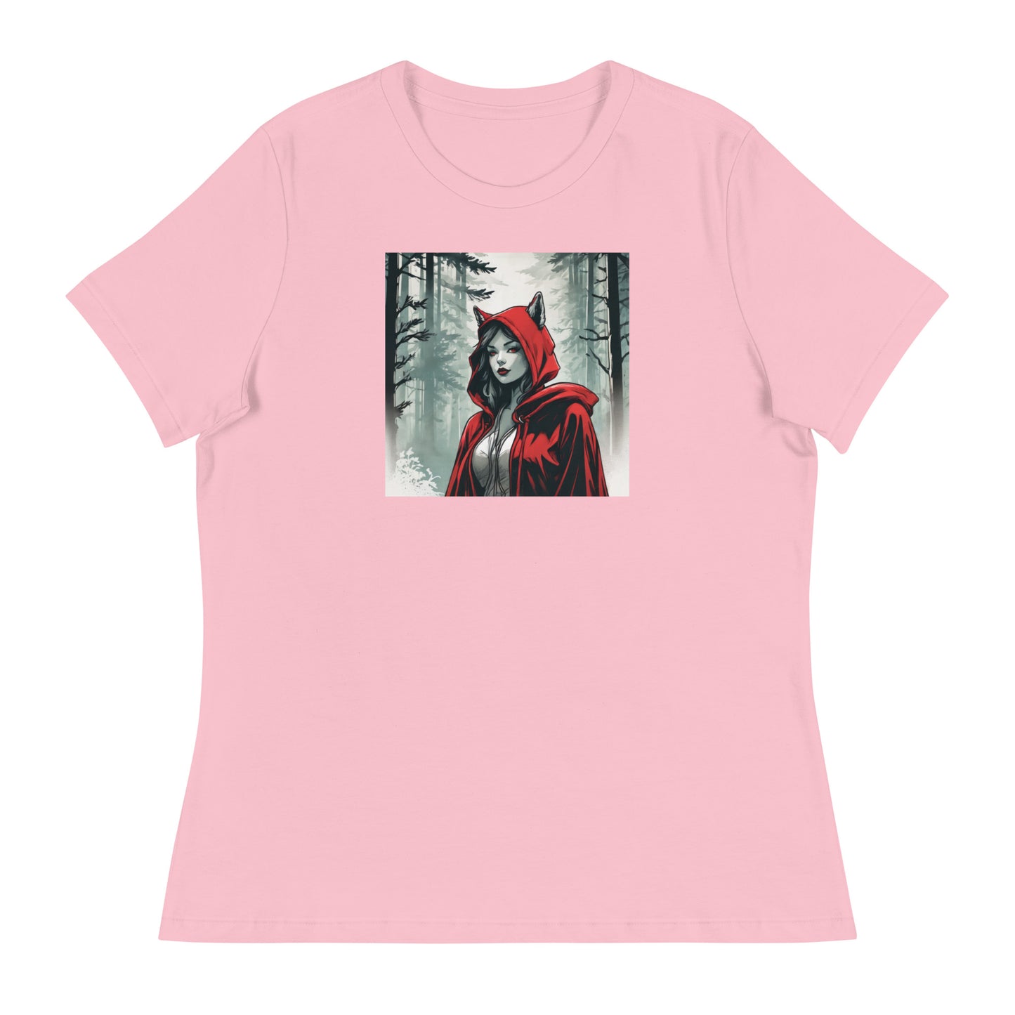 Modern Red Riding Hood Women's Fairy Tale T-Shirt Pink