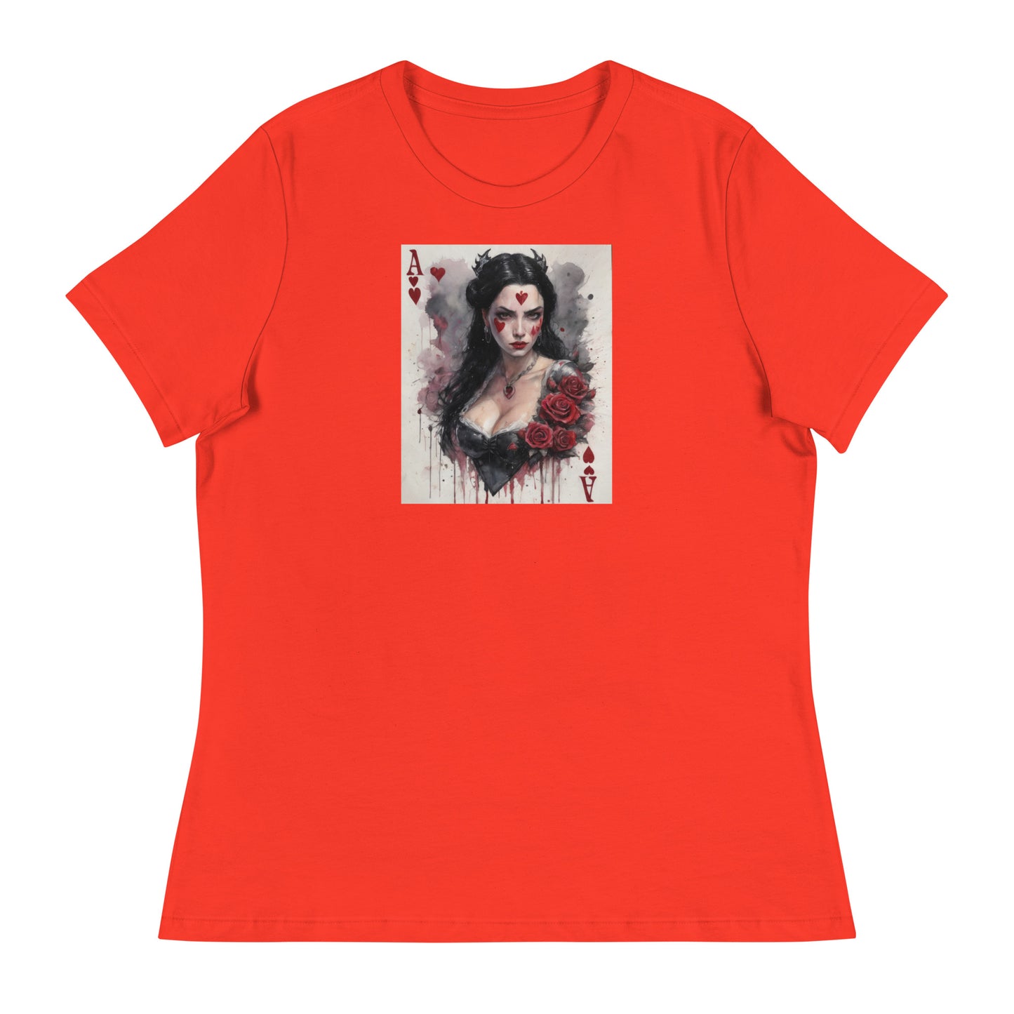 Queen of Hearts Playing Card Women's T-Shirt Poppy