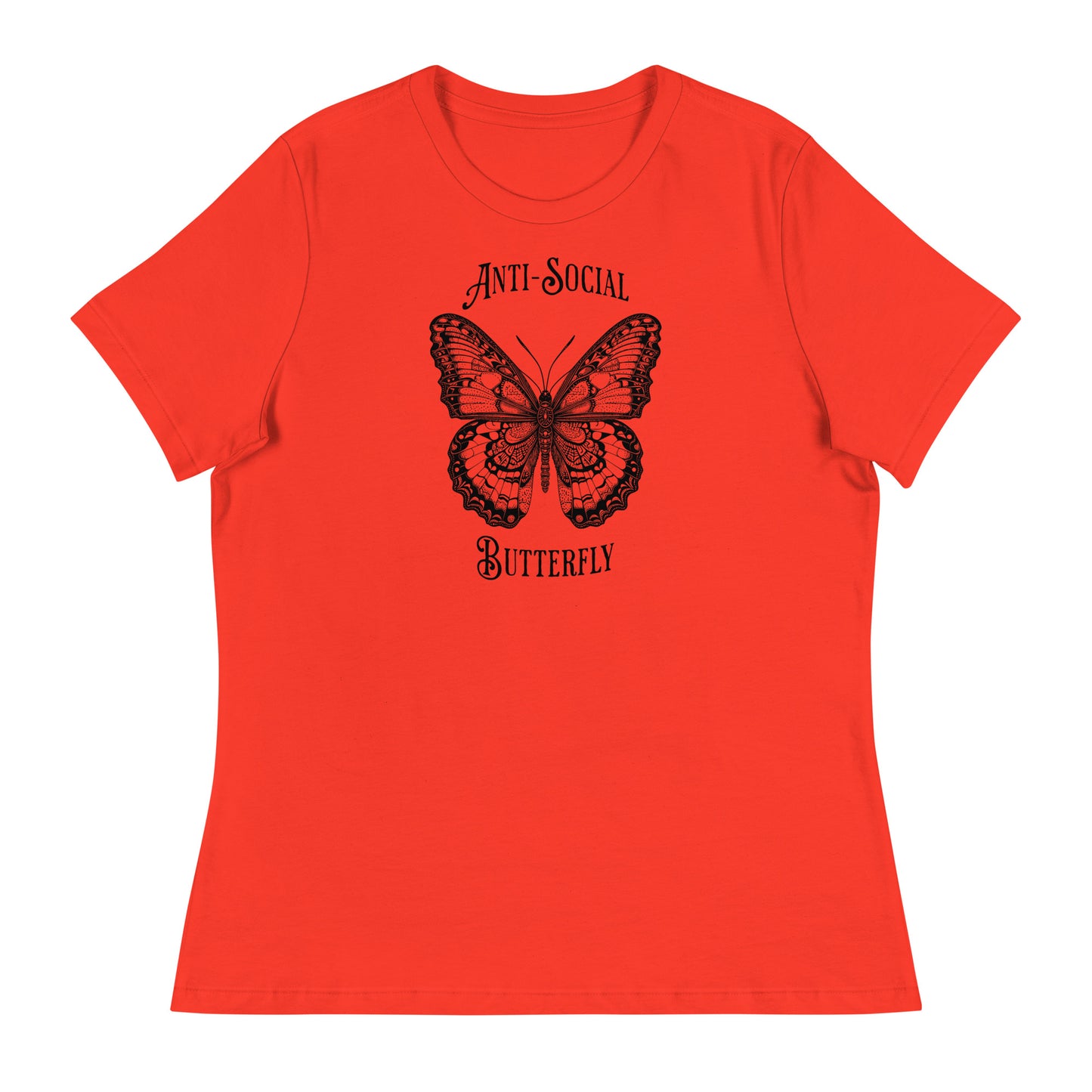 Anti-Social Butterfly Women's Funny T-Shirt Poppy