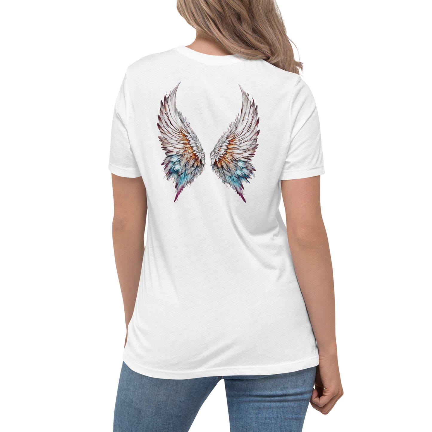 Colorful Angel Wings Women's T-Shirt White