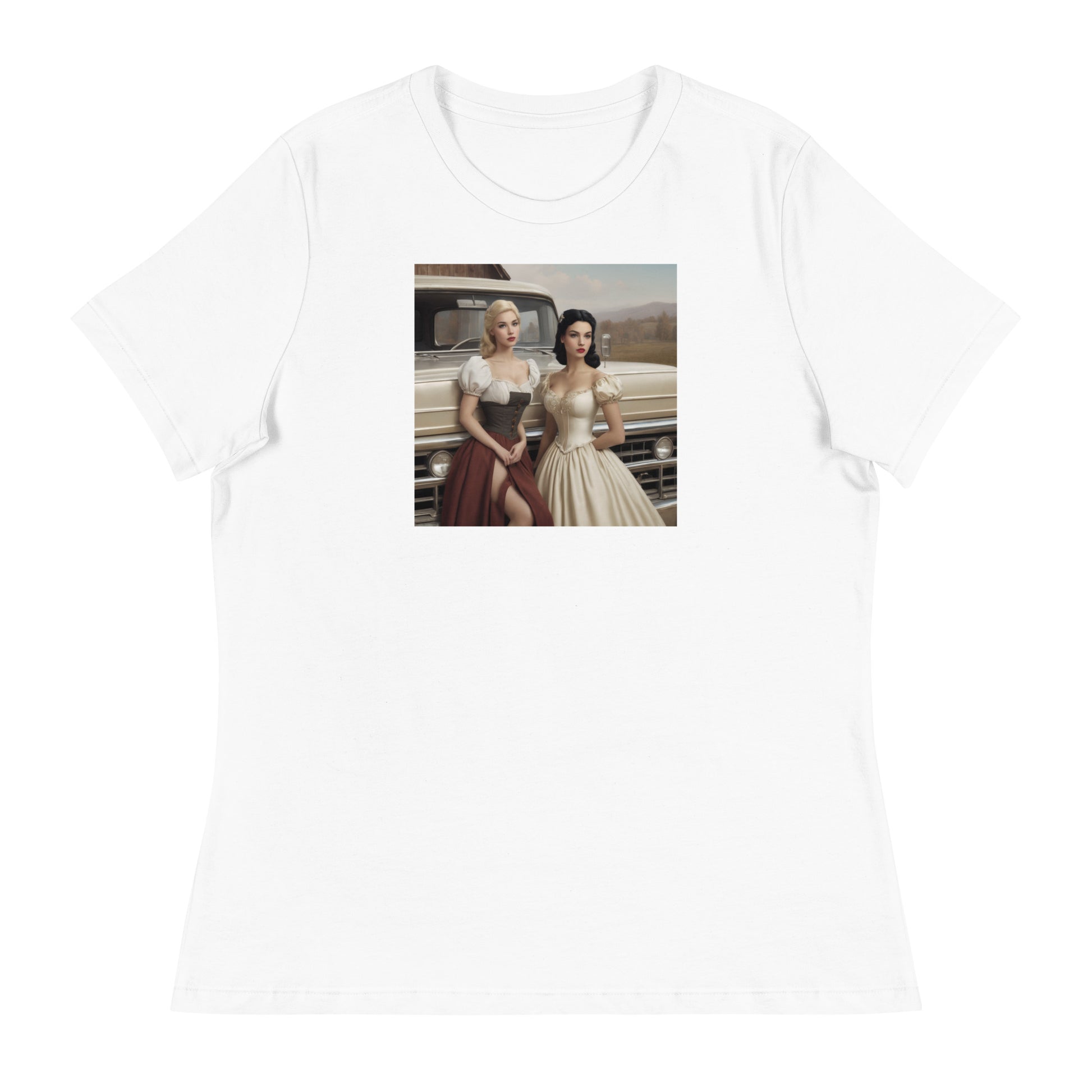 Cinderella and Snow White Hanging Out Women's T-Shirt White