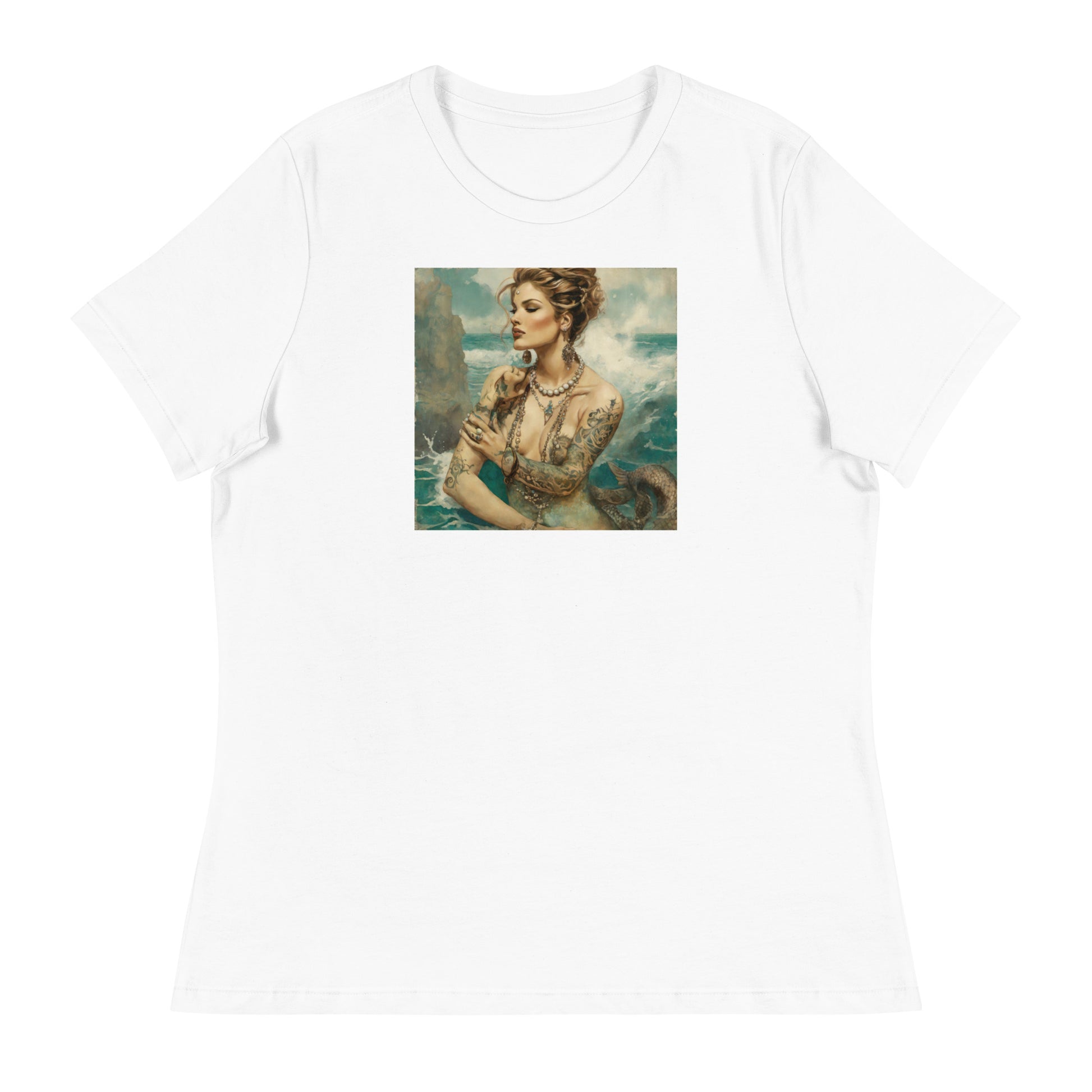 Mermaid with Tattoos Women's T-Shirt White