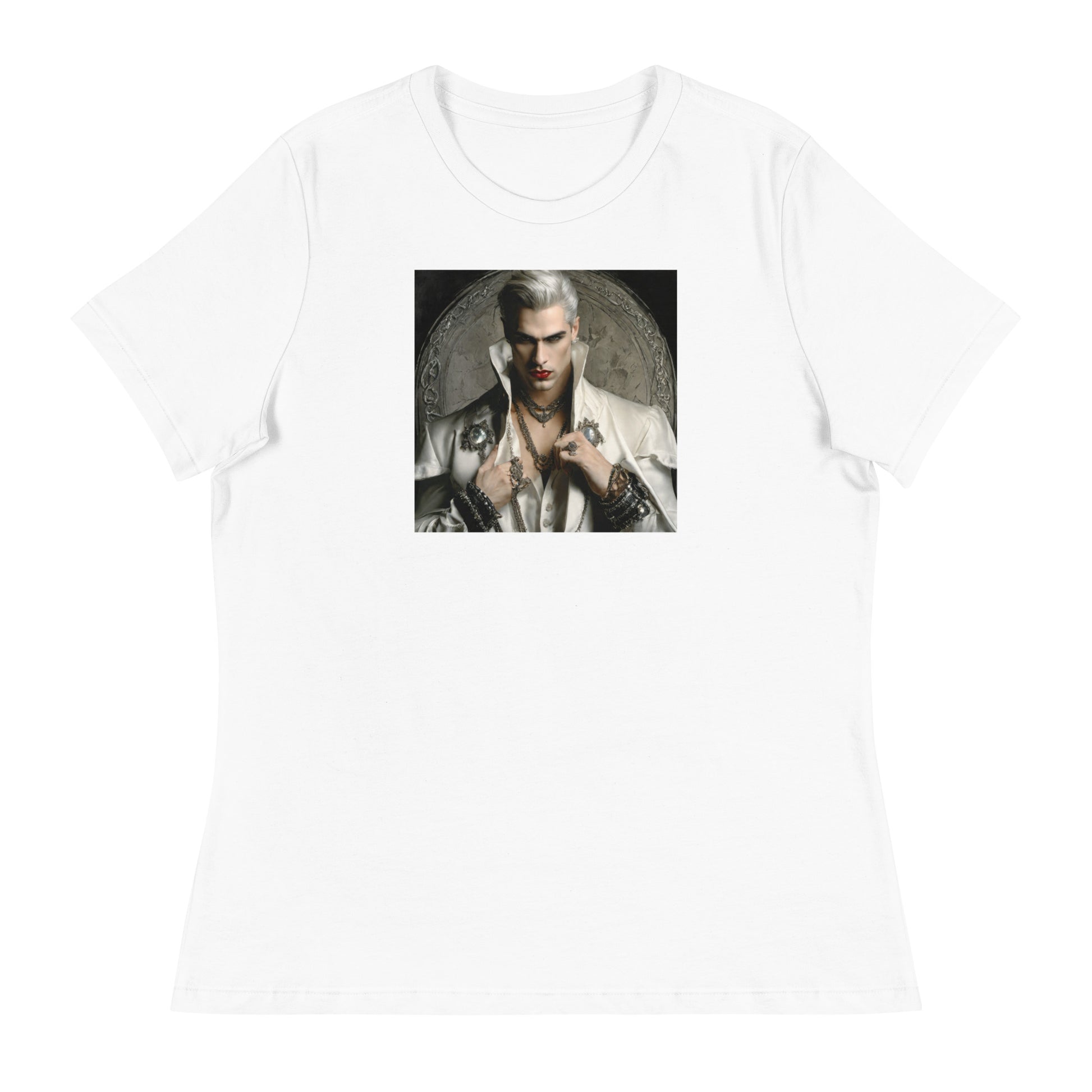 Vampire with Style Women's Graphic Tee White