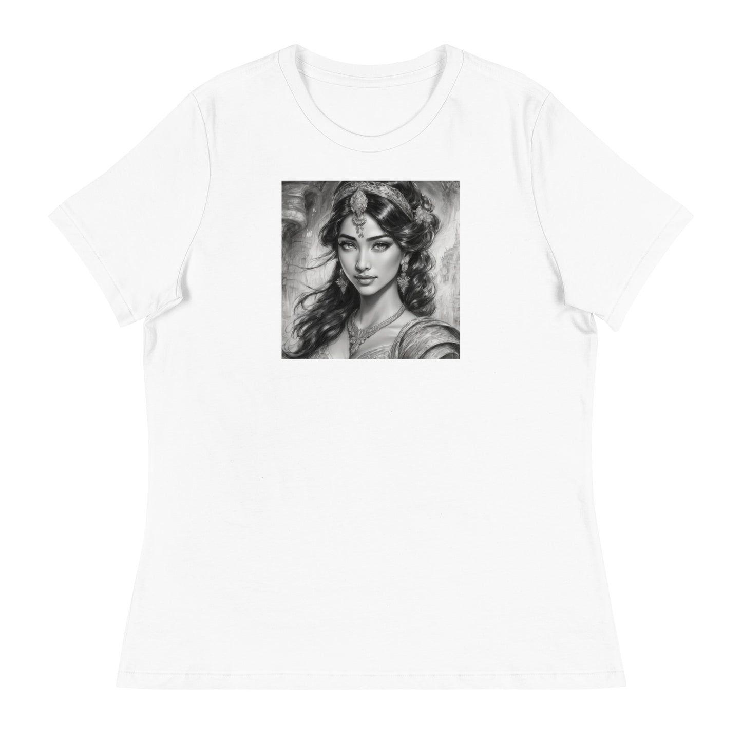 Princess Jasmine Pencil Sketch Women's T-Shirt White