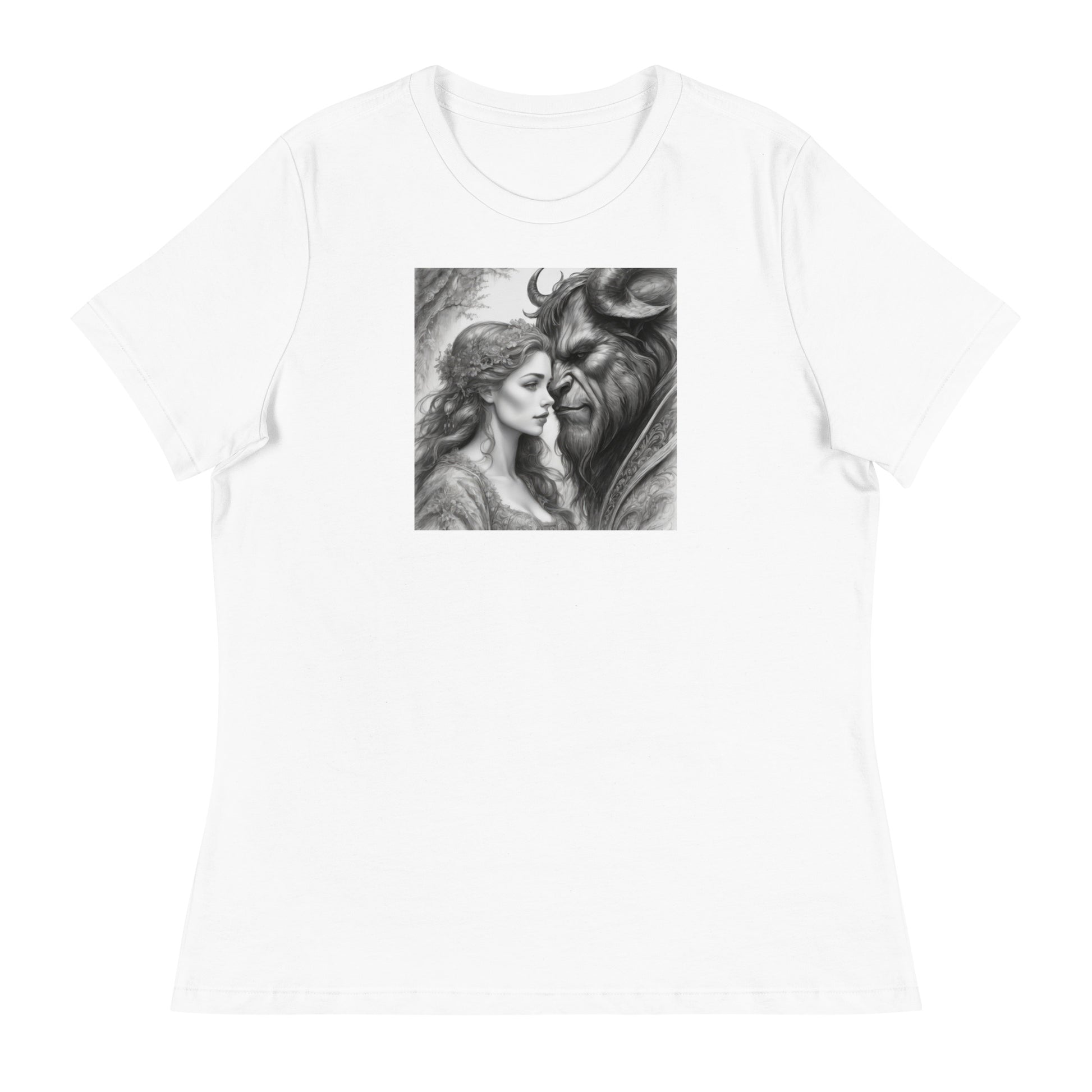 Beauty and the Beast Portrait Women's T-Shirt White