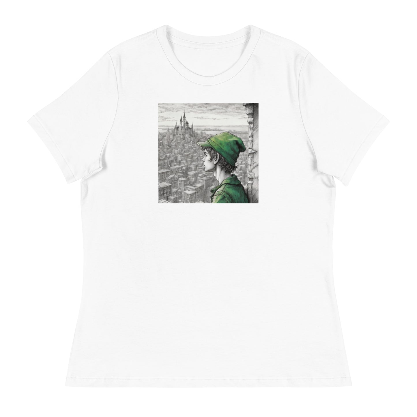 Peter Pan Overlooking the City Women's T-Shirt White