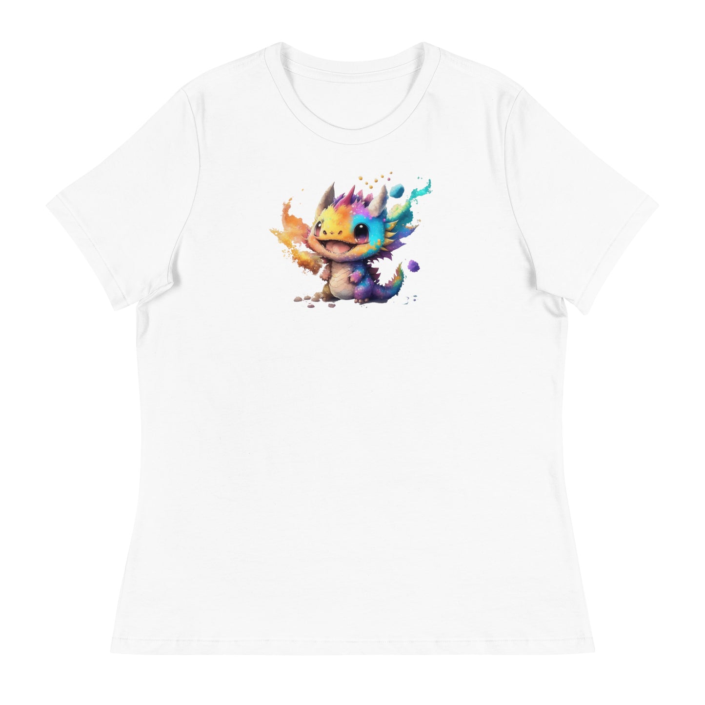 Cute Baby Dragon Women's Fantasy T-Shirt White